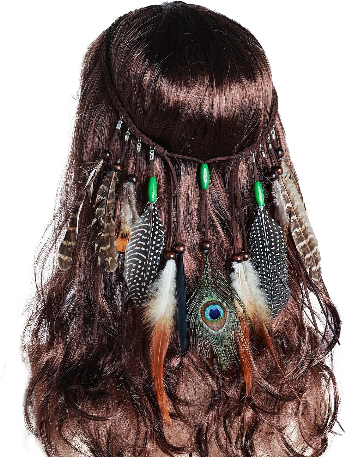 Indian Feather Headband Boho Headbands Festival as picture show