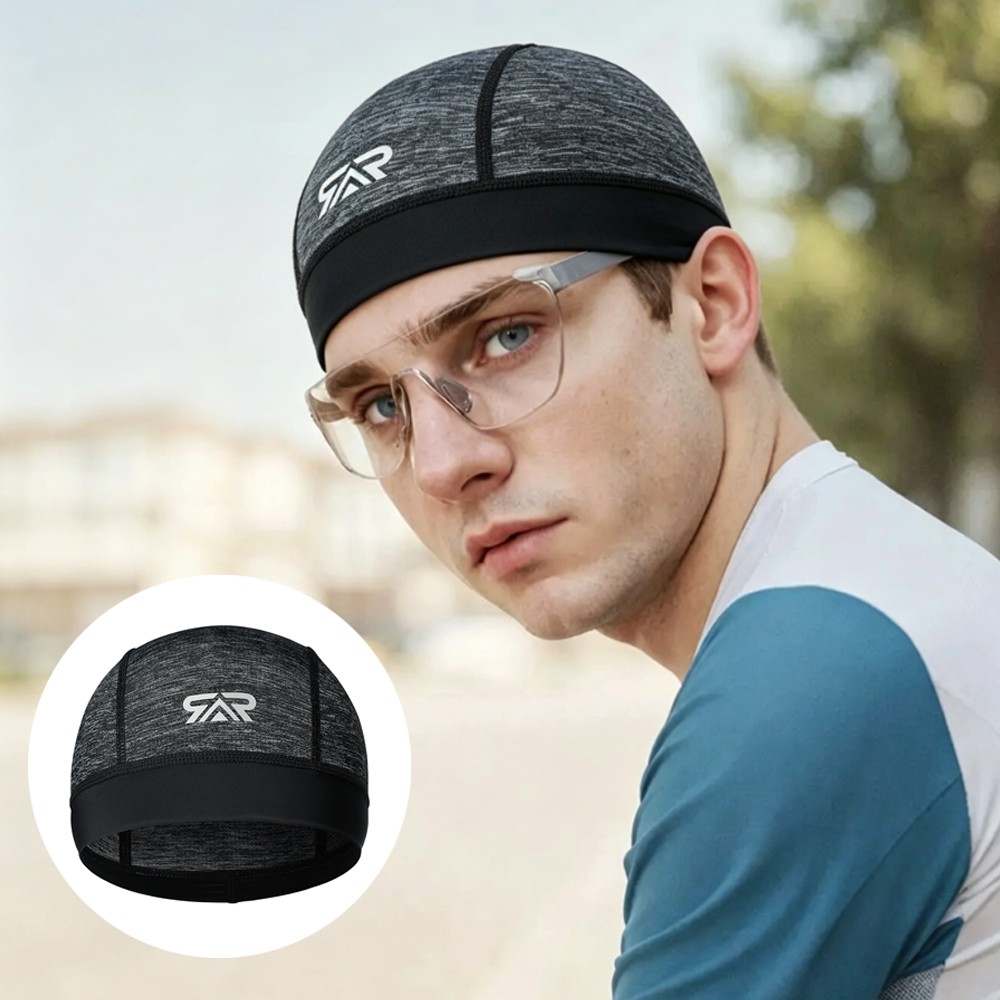 Gray Caps Sweat Wicking Skull Caps Cooling Helmet Liner Beanie Hats for Cycling