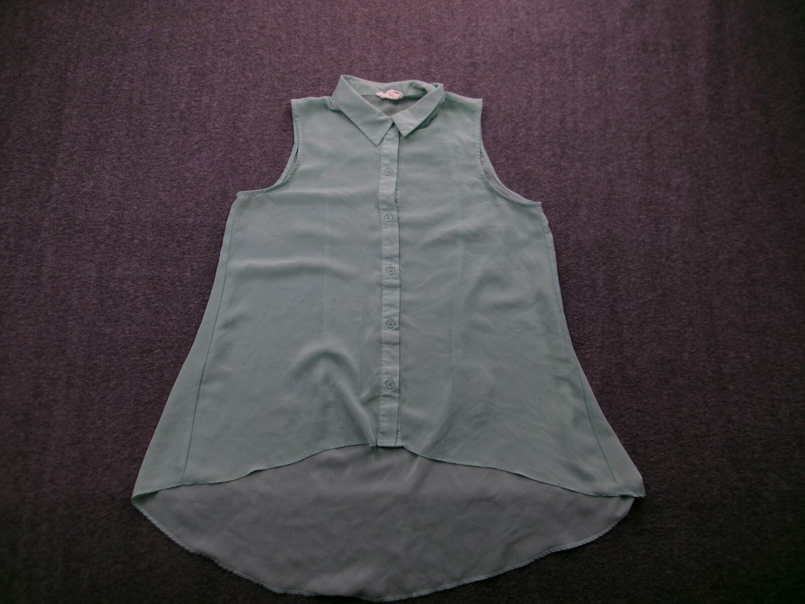 Sans Souci Top Women Medium Green Sheer Beachy Costal Causal Lightweight