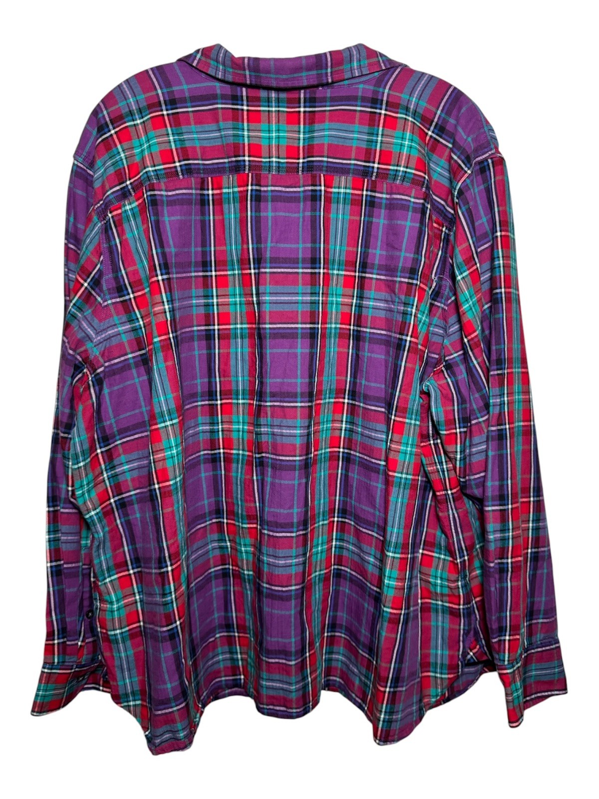 LRL Ralph Lauren Jeans Women 3X Plaid Multicolor Button Up Shirt Pocket Cotton