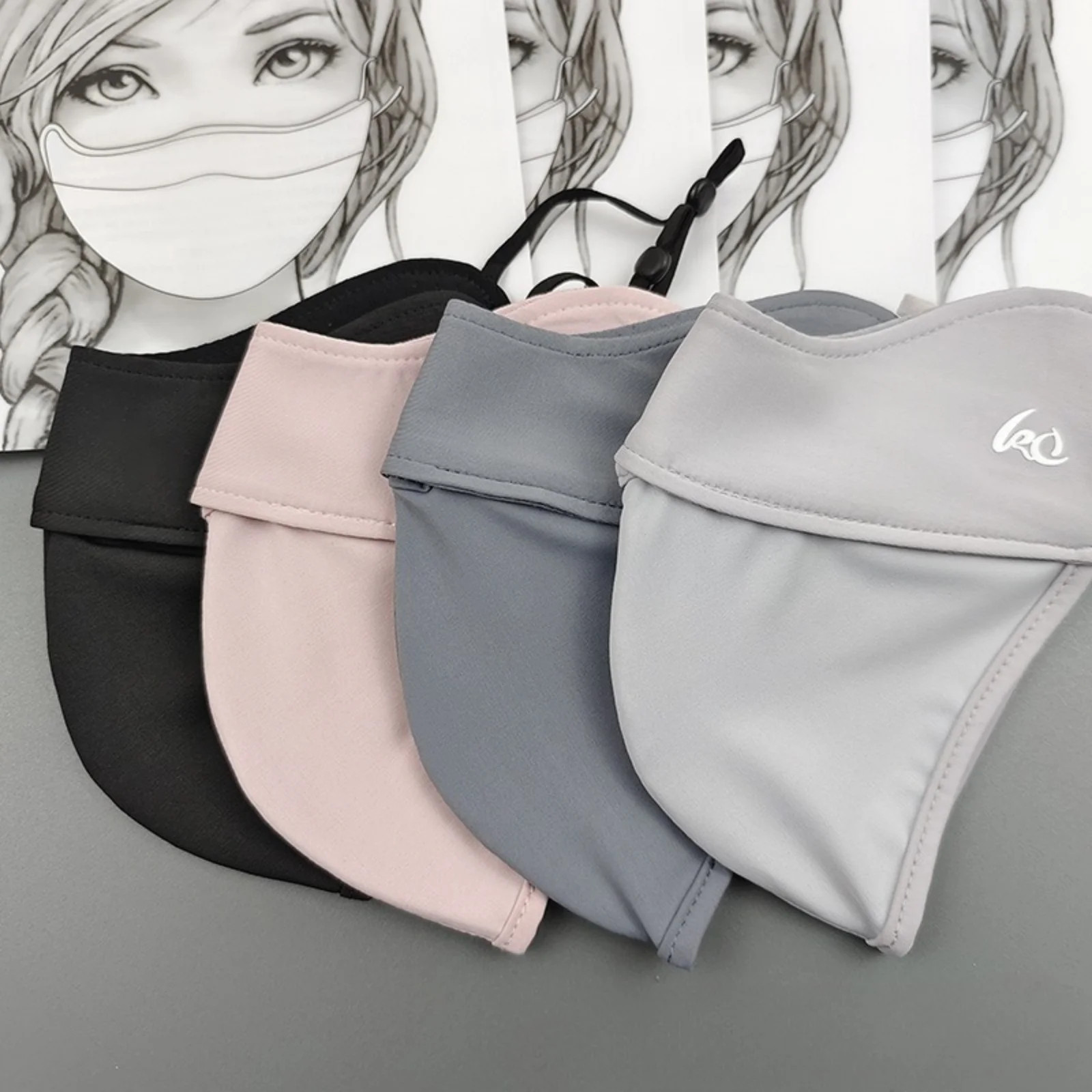 2025 NewThin Sunscreen Face Scarf Ice Silk Mask Summer Cover Veil Eye Protection