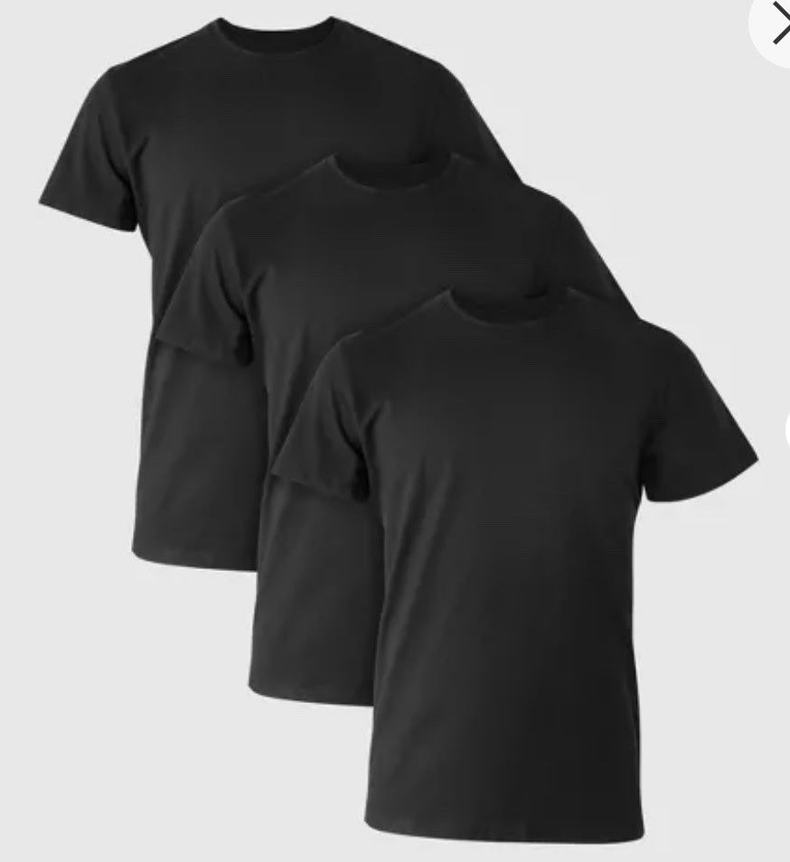 QUINCE Mens Crew Casual Basic 100% Cotton T-Shirt Tee Black White Navy 1-3 Pack