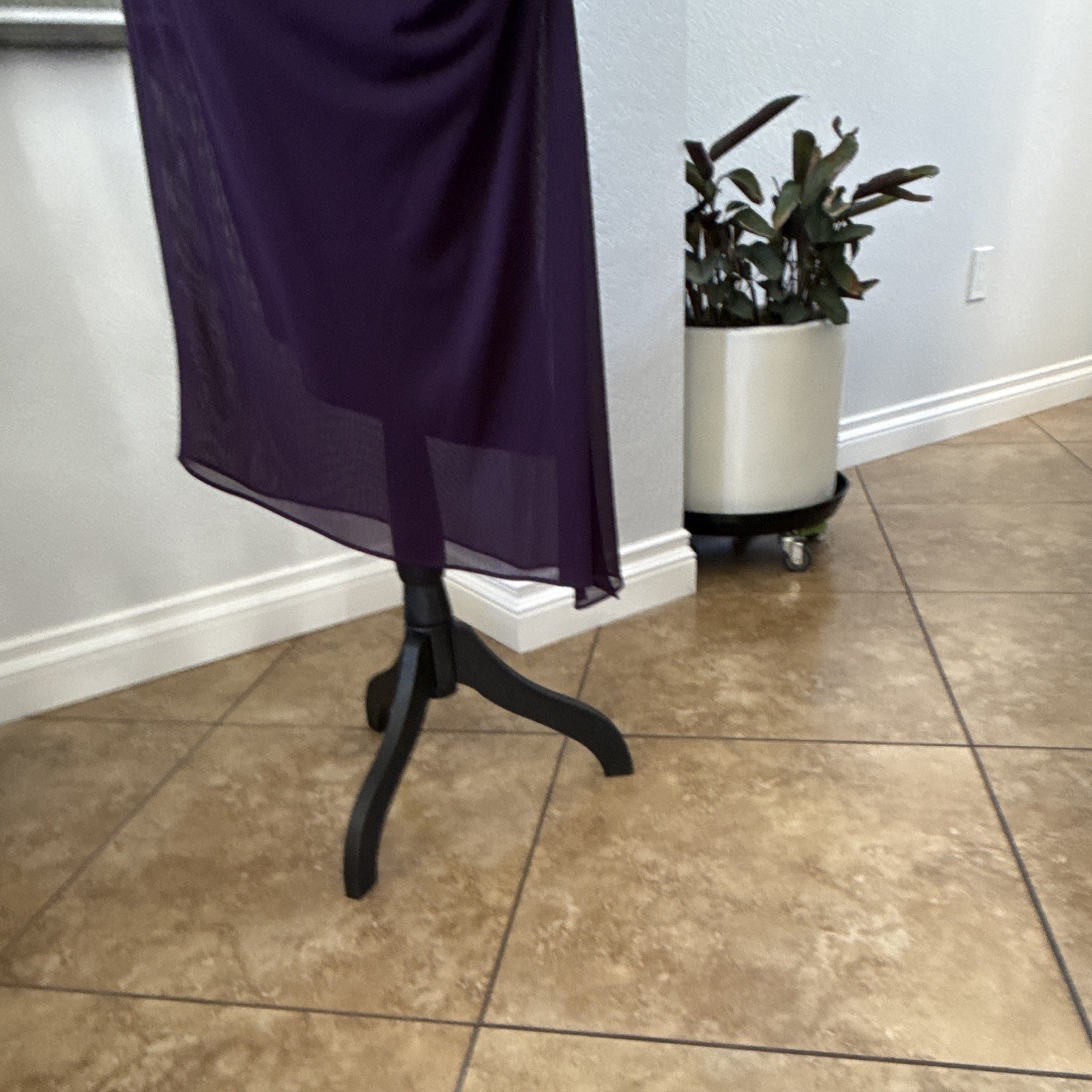 Laundry by Shelli Segal Women’s Purple One Shoulder Ruched Beaded Midi Dress 2