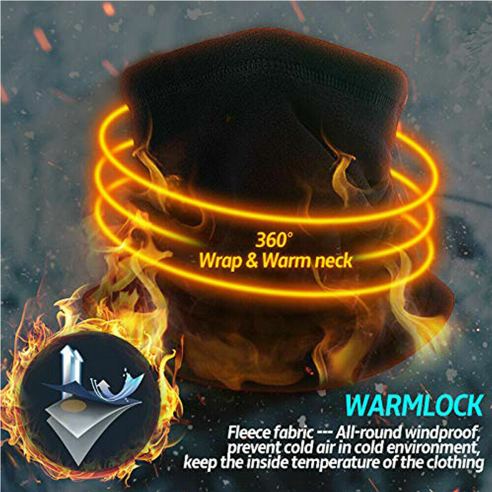 Winter Neck Warmer Gaiter Fleece Windproof Face Mask Cover Scarf for Men Women