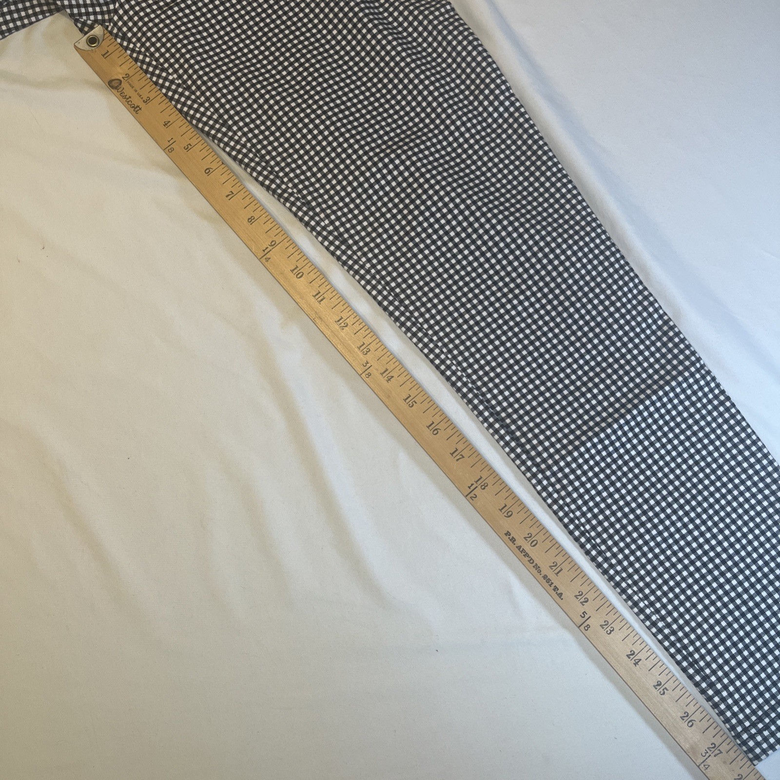 Calvin Klein Womens Pants Size 4 Black White Checker Stretch Career Slim Fit