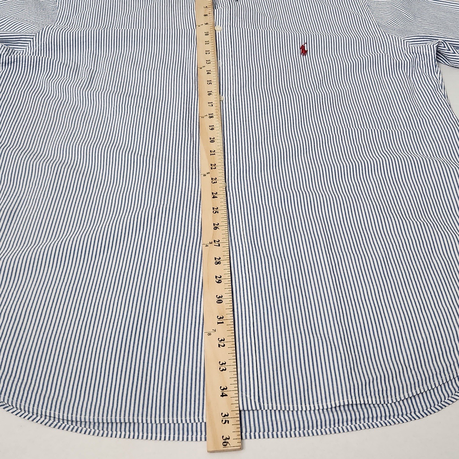 Ralph Lauren Men’s Classic Fit Blue/White Stripe SS Dress Shirt 2XLT