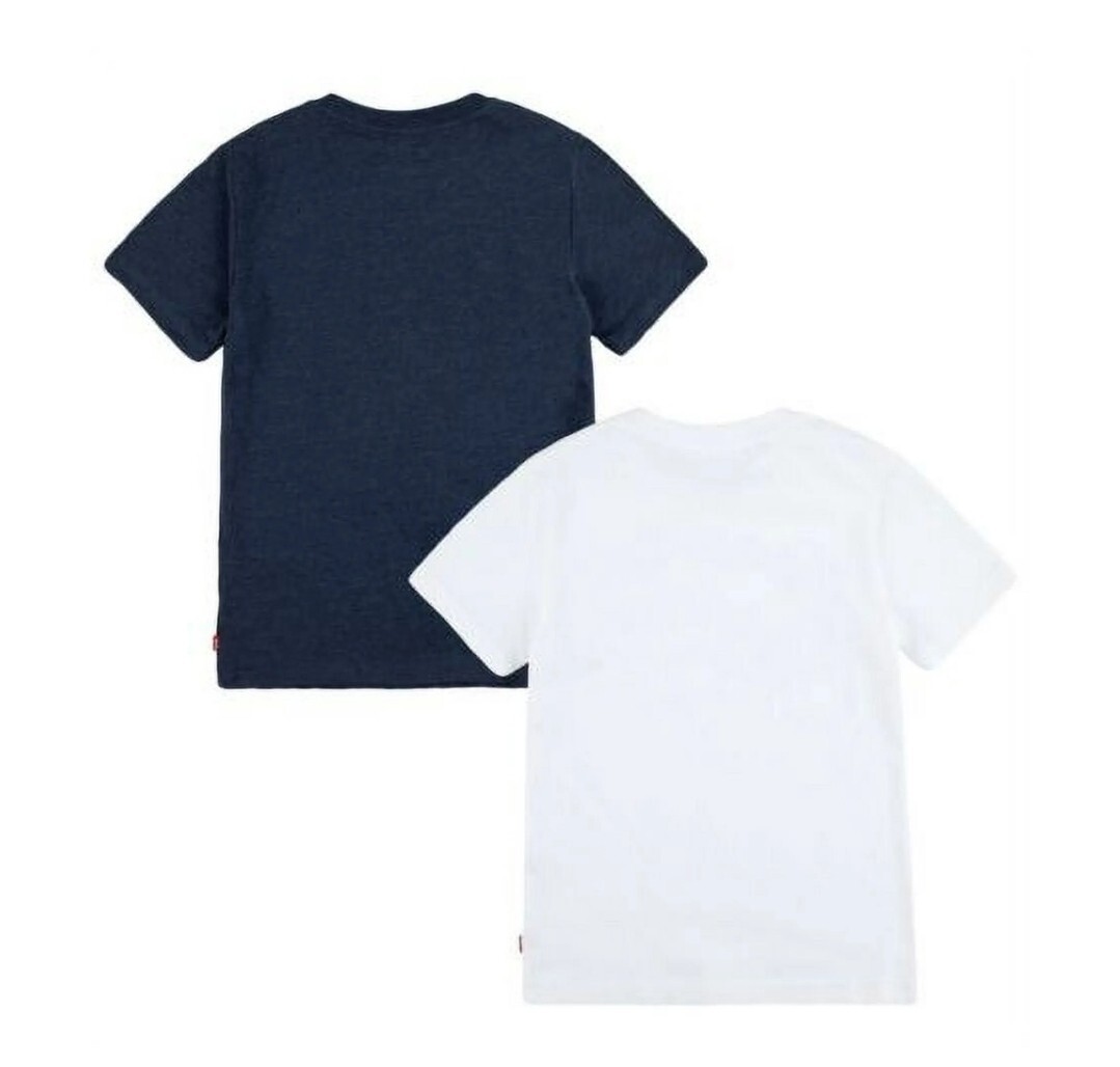NWT Levi’s Boy’s 2-Pack Short Sleeve Graphic Logo Print Crewneck Tee Size 7/8