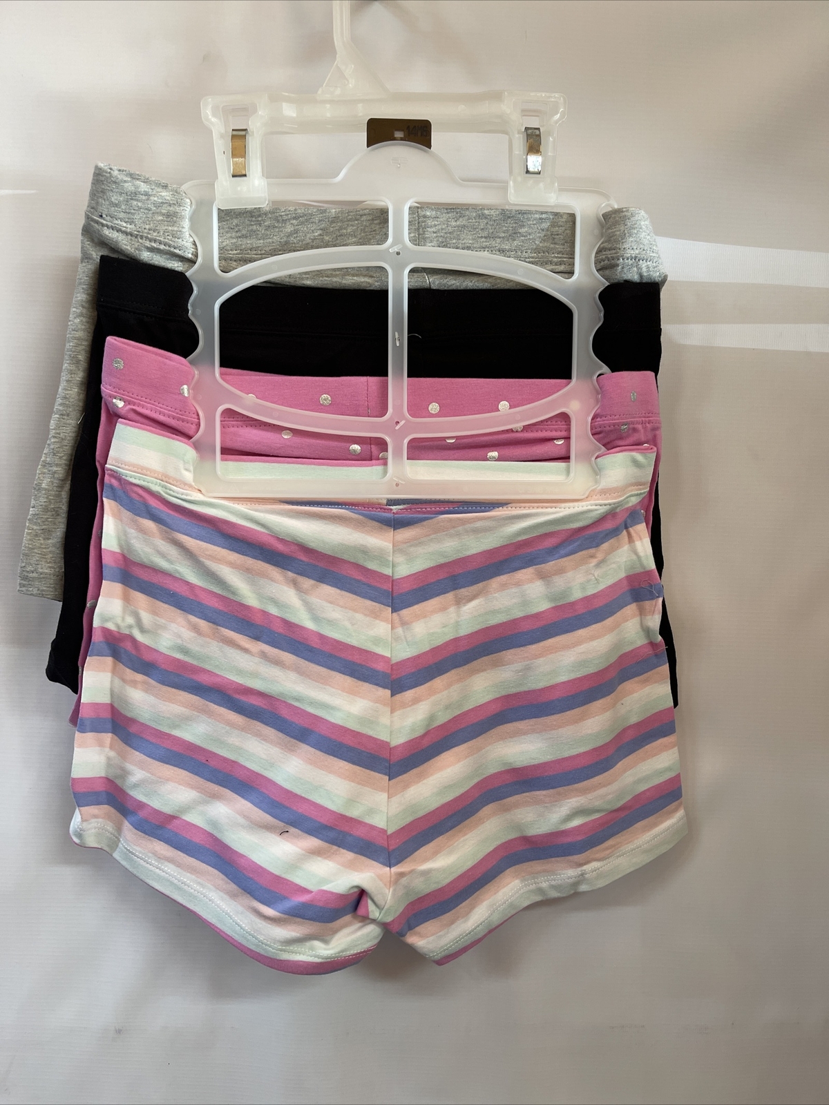 Member’s Mark 4 Pack of Girls Cart Wheel Shorts Size 14/16 Mixed Colors Stretch