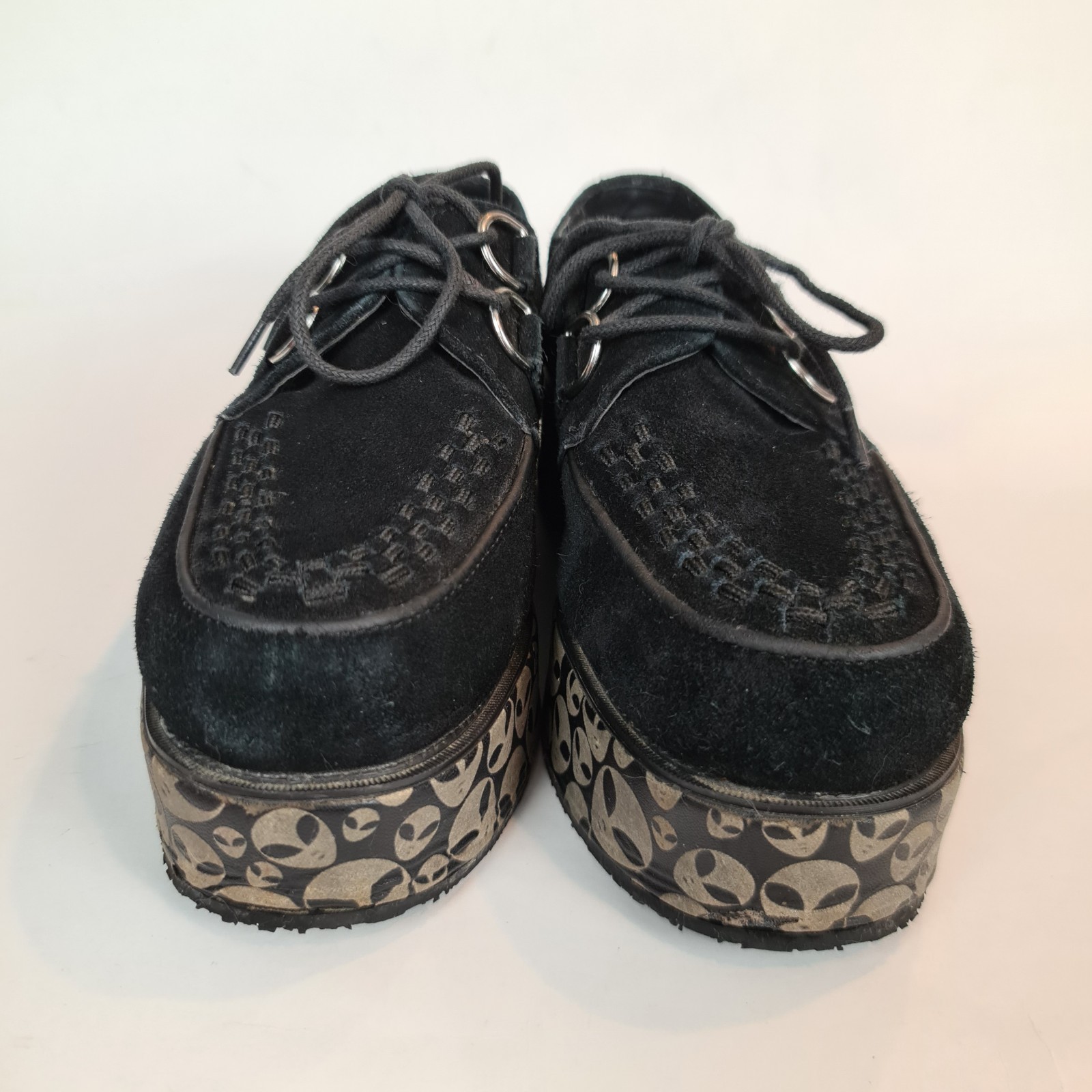 T.U.K. Alien Wrapped Platform Mondo Creepers W 8 M 6 Glow In The Dark Sole Black