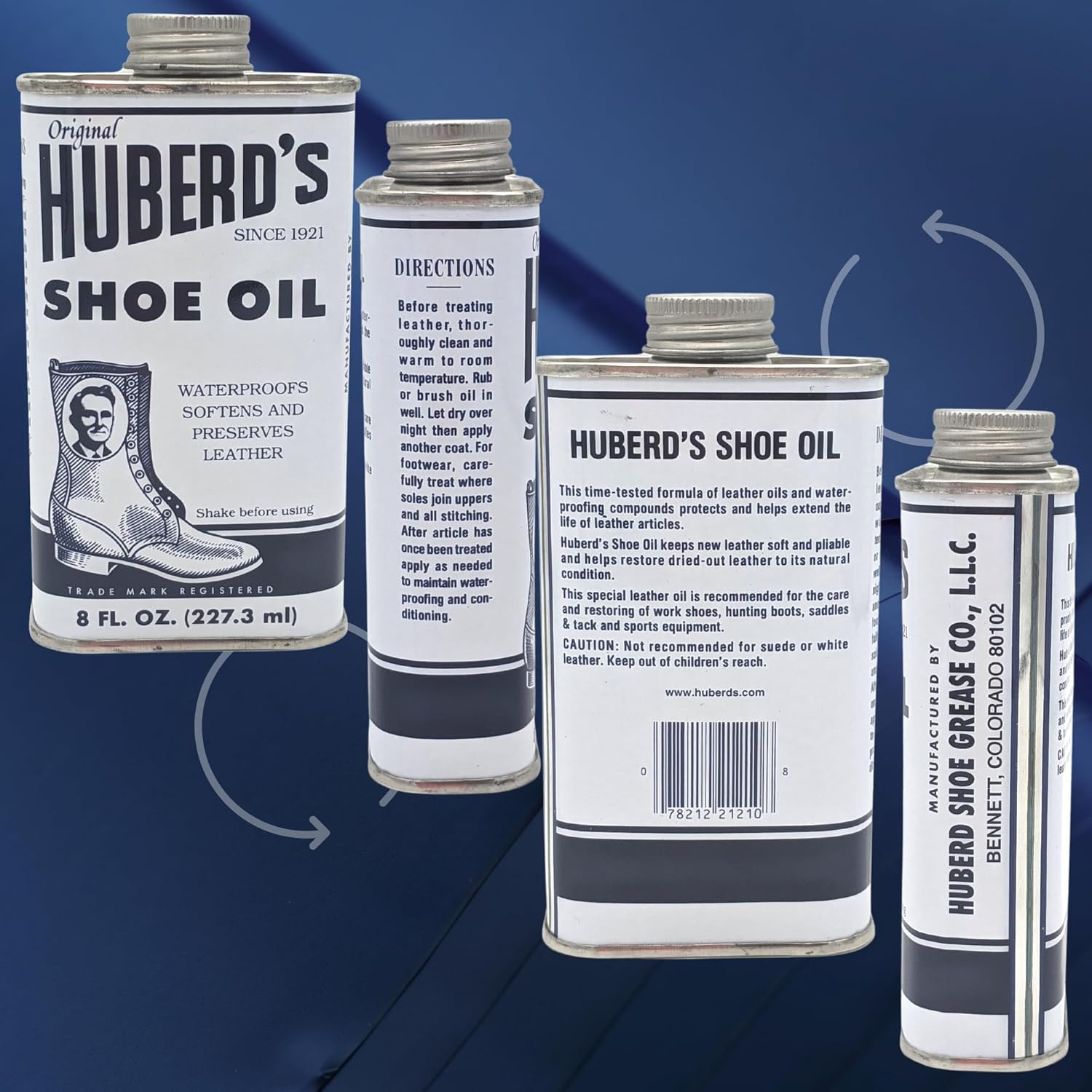 Huberd’S Shoe Oil 8 Oz, Leather Conditioner and Waterproofer for Boots, Shoes, a