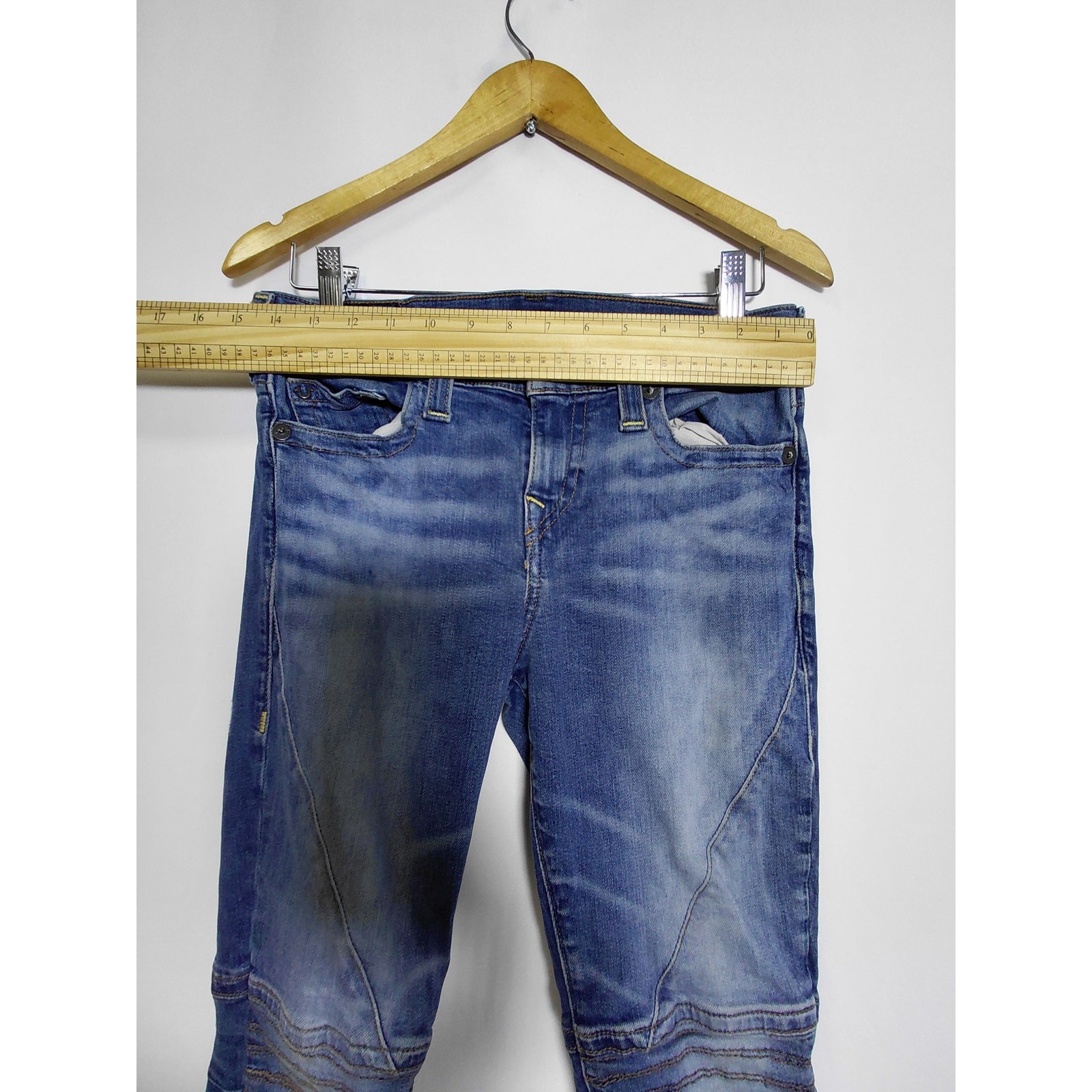 True Religion Halle Mid Rise Super Skinny Jeans Blue Mid (10-12 in) Size 29