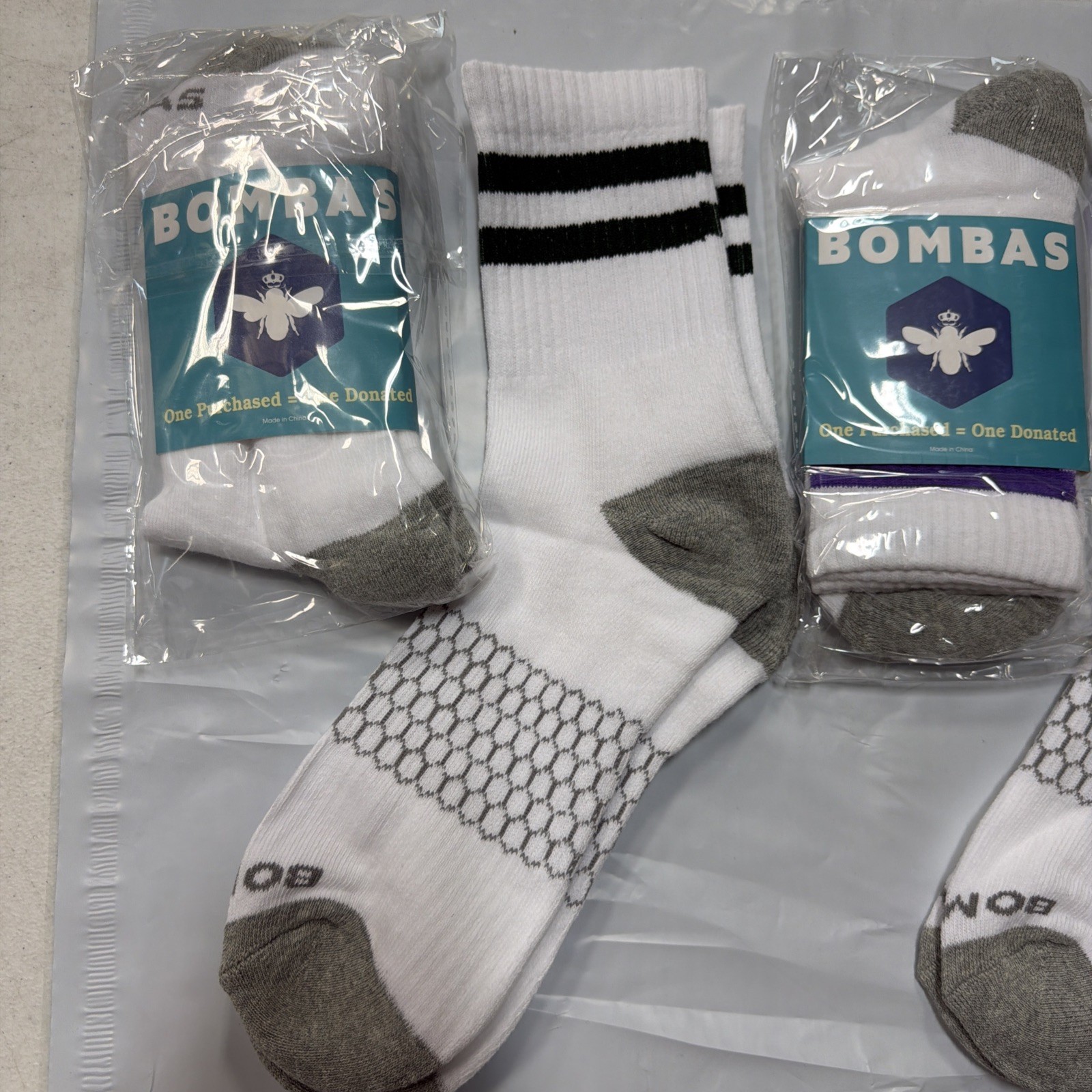 Bombas Honeycomb Women’s 6 Pairs stripes Calf Sock Size M 8-10.5 – 3 Color
