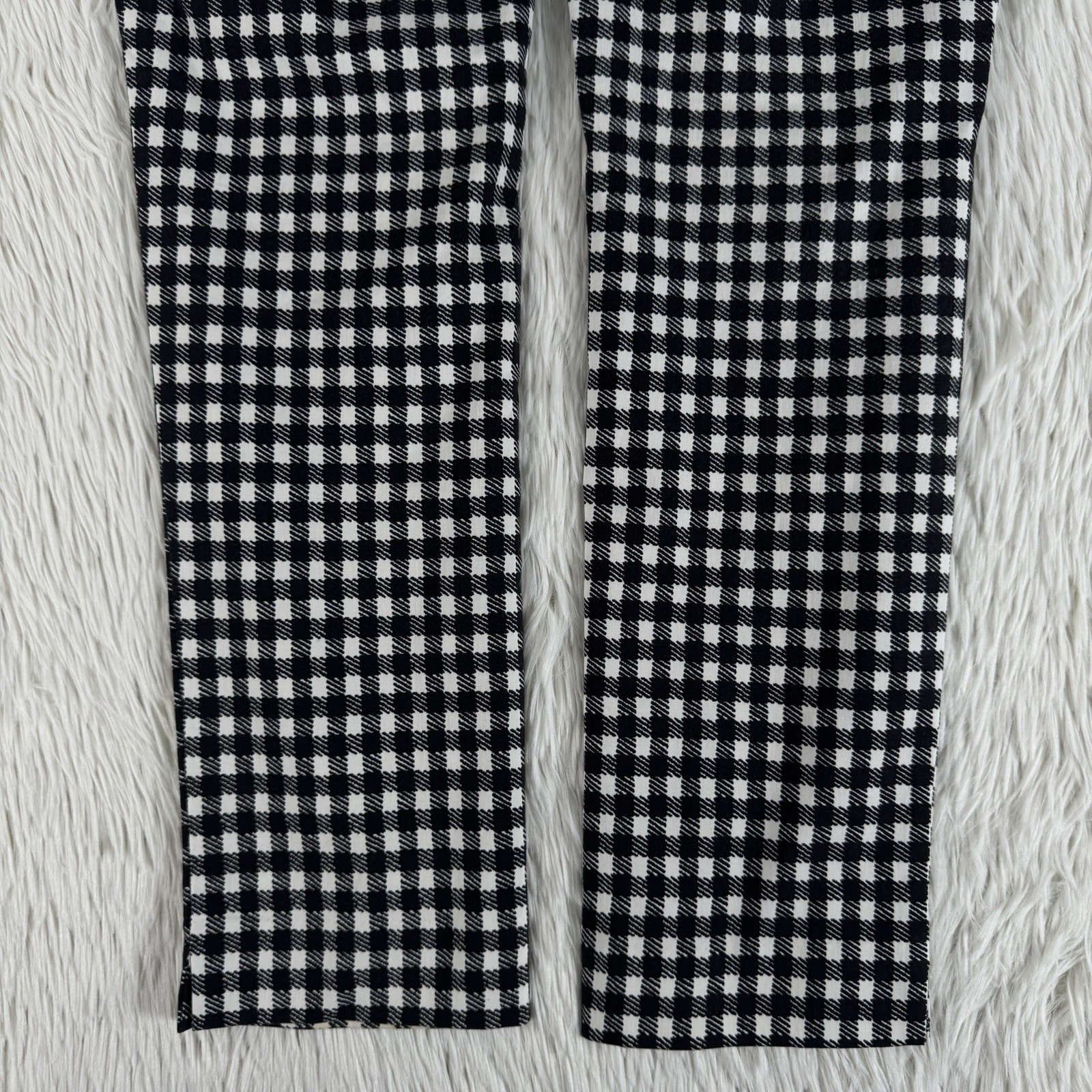 Chico’s Black White Checkered High-Rise Skinny Ankle Pants Women’s Size 00 US 2