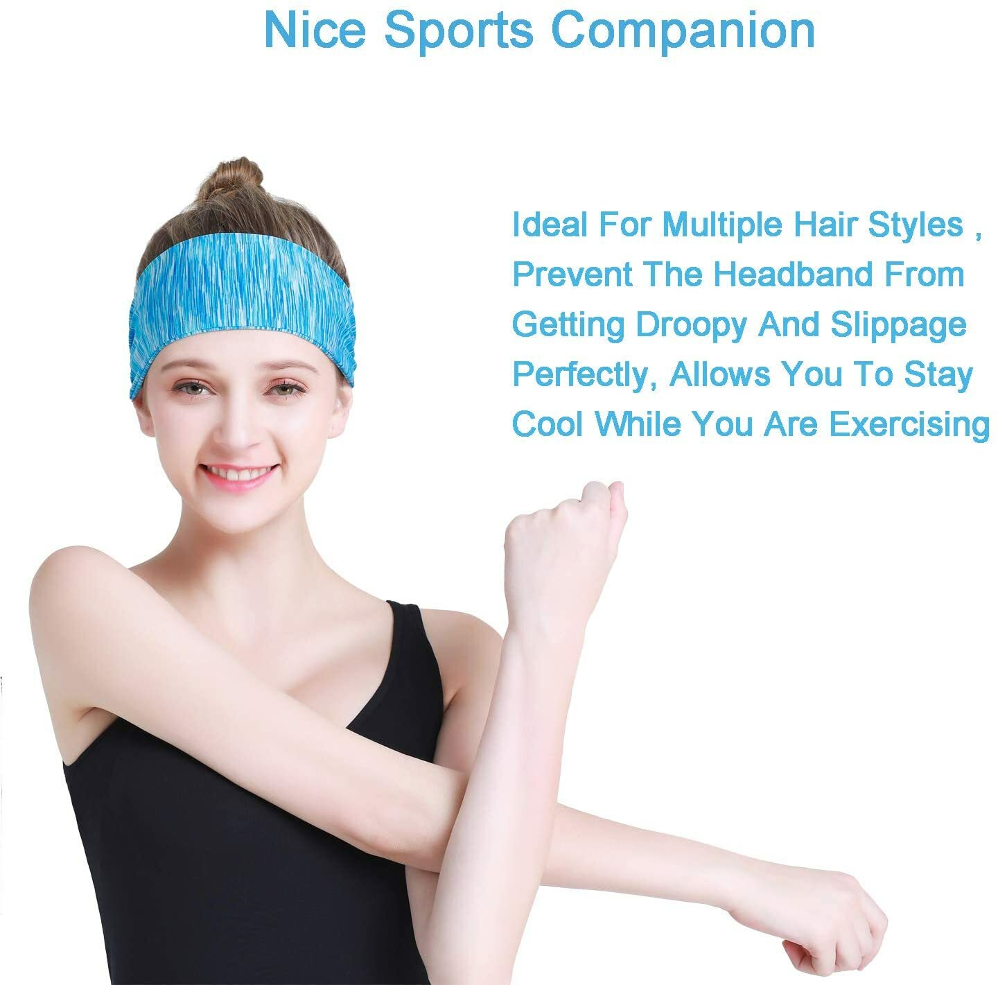 Workout Headbands for Women Men Sweatband Yoga Wide Headband Sports Sweat Bands