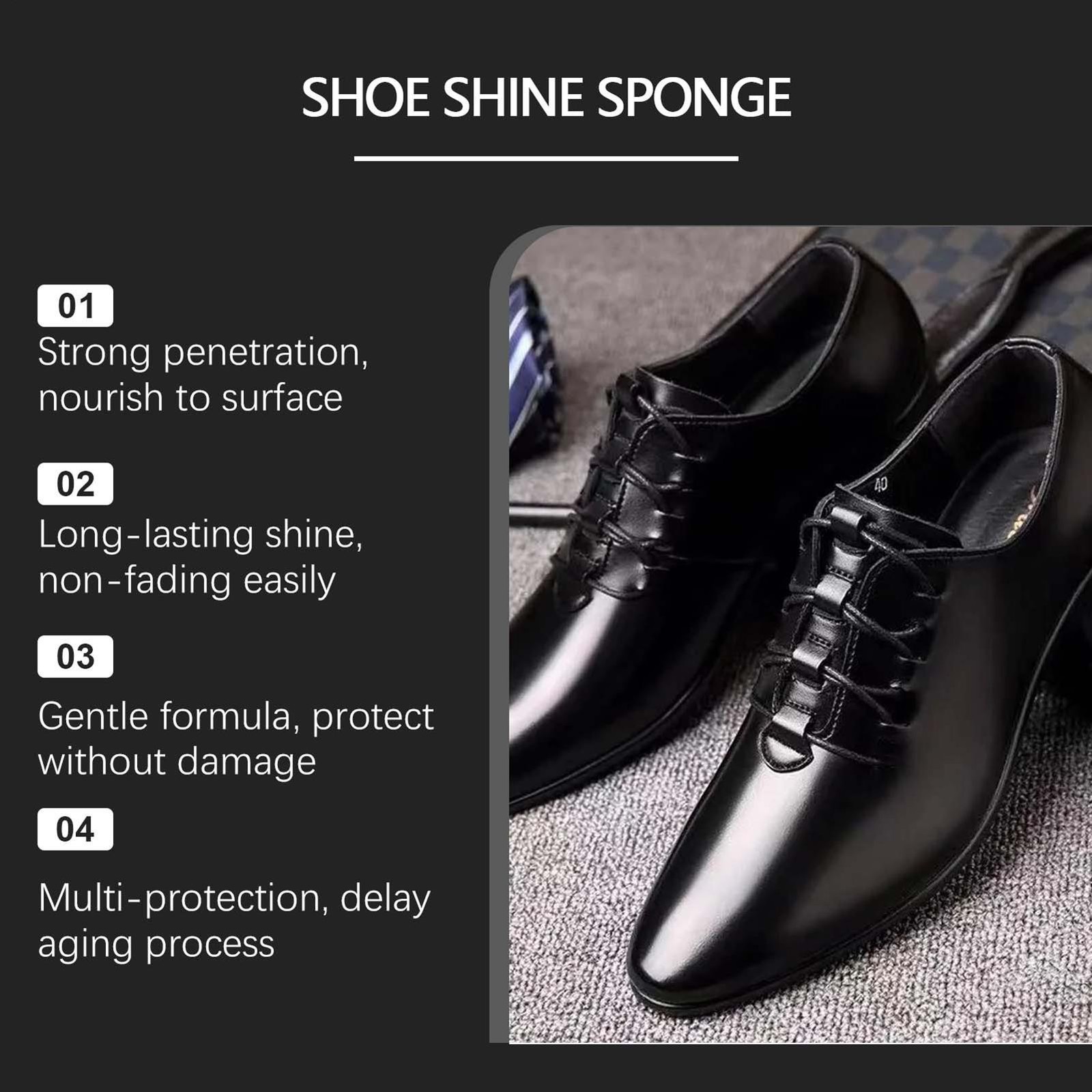 Shoe Shine Sponge – Instant Shine Sponge for Leather Shoes Boots Quick Polisher