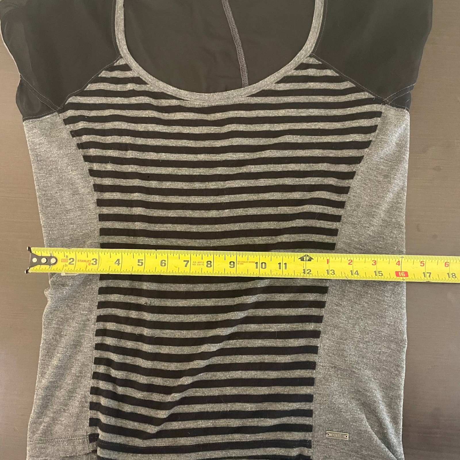 Black and grey striped guess top