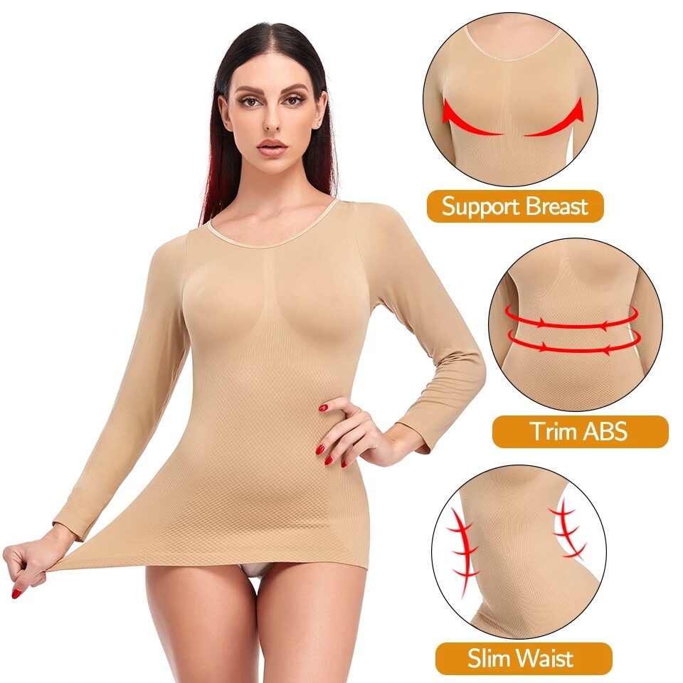 Women’s Long Sleeve Shirt Thermal Basic Compression Base Tops Undershirt Blouse