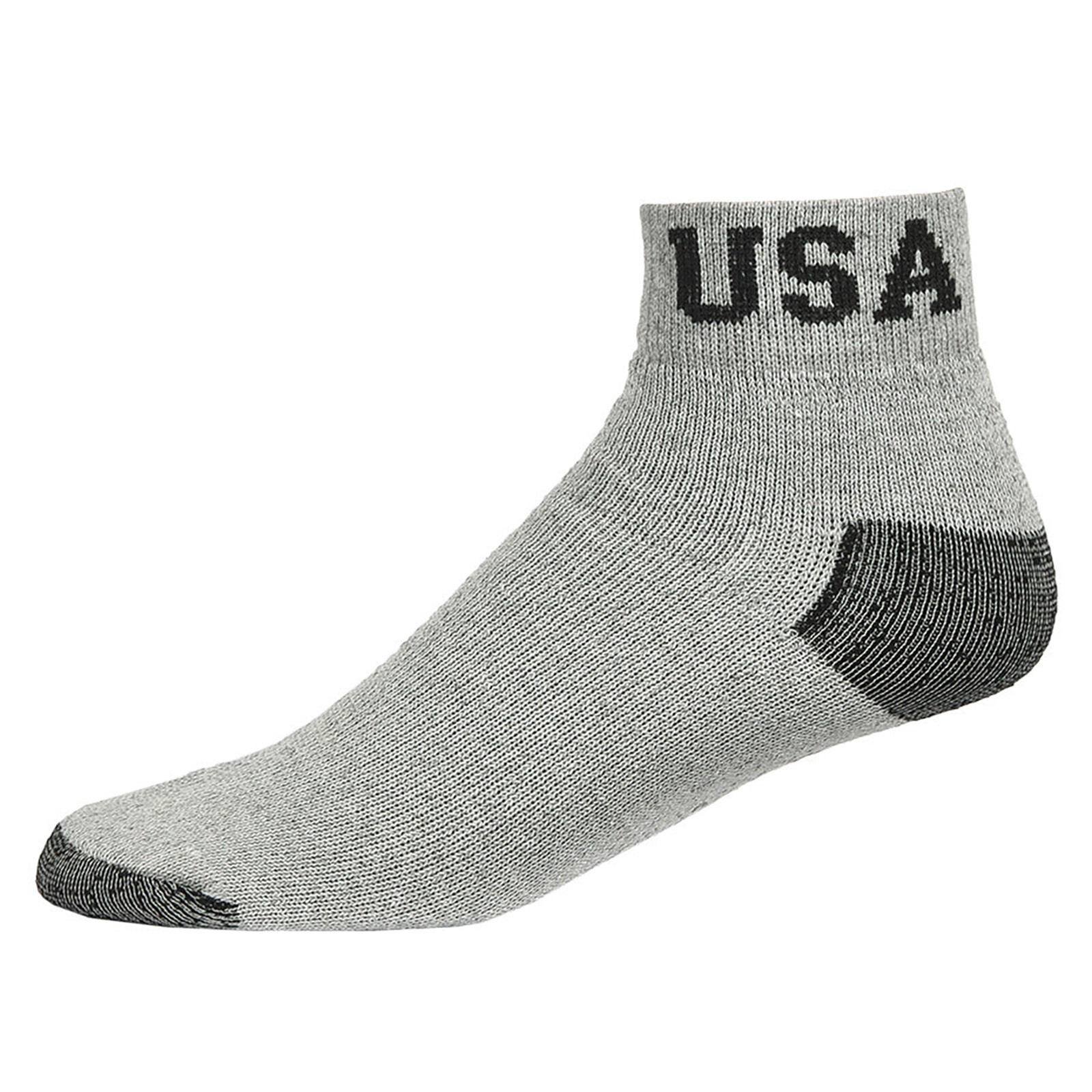 Mens Gray Ankle Sport Socks Quarter USA Cotton Work Size 9-11 10-13 Pack Lot