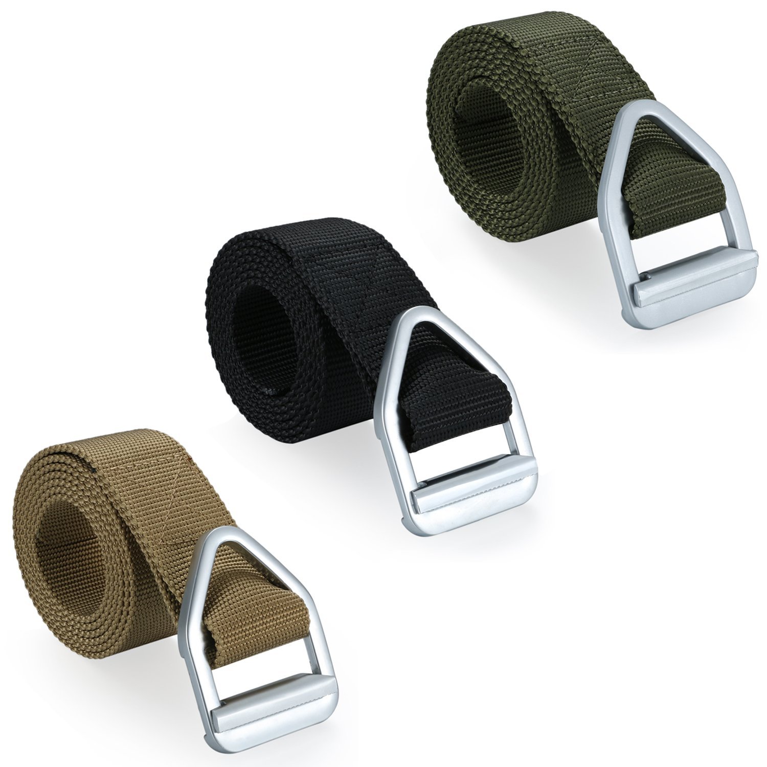 Men’s Outdoor Sports Tactical Military Bullet Shape Buckle Nylon Belt Waistband