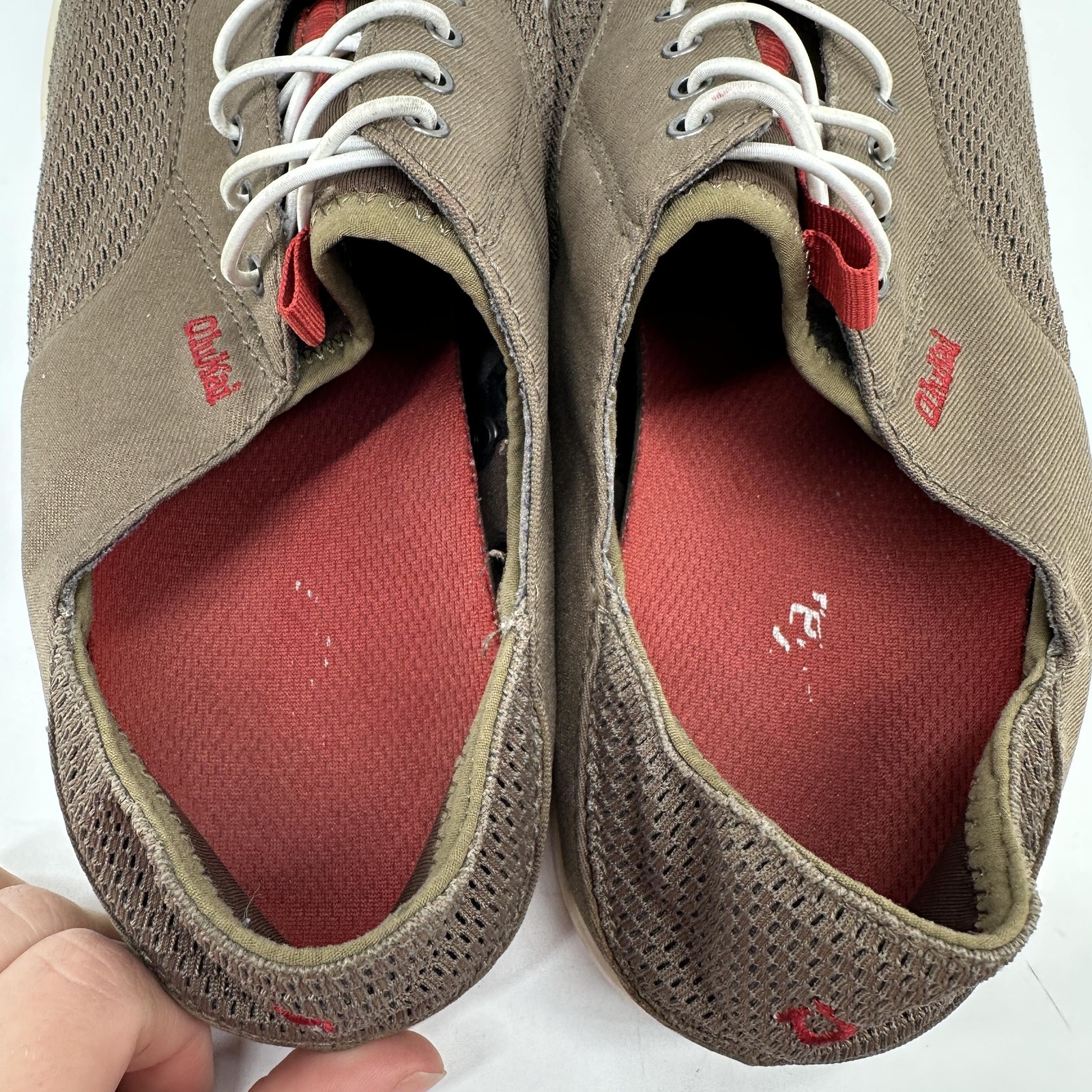 OluKai Nohea Moku Shoes Mens Size 9 Brown Mesh Boat Casual Sneakers Lightweight