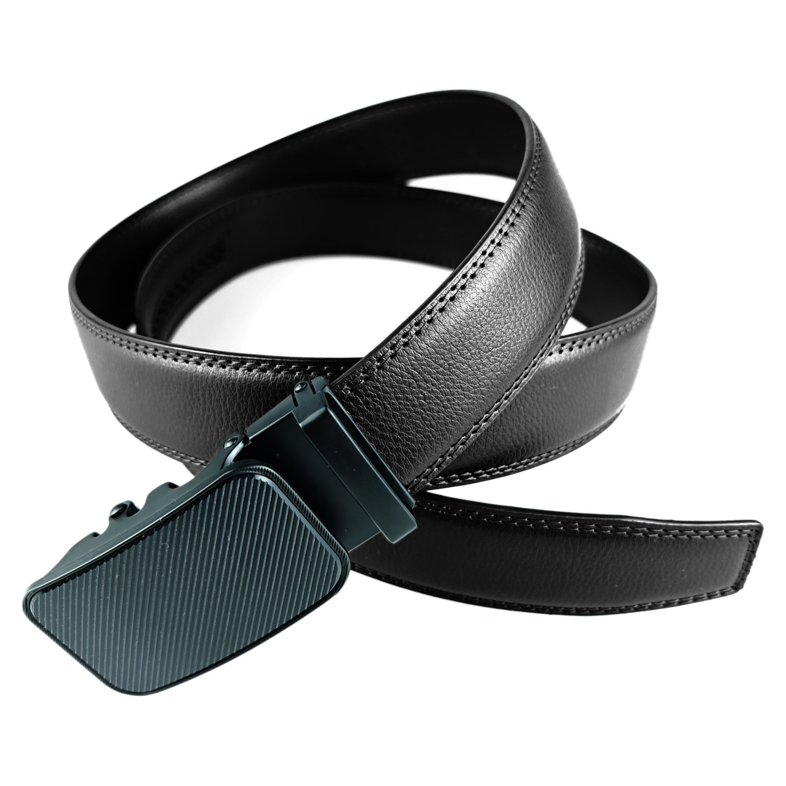 Genuine Leather Mens Ratchet Belt Belts For Men Adjustable Automatic Buckle