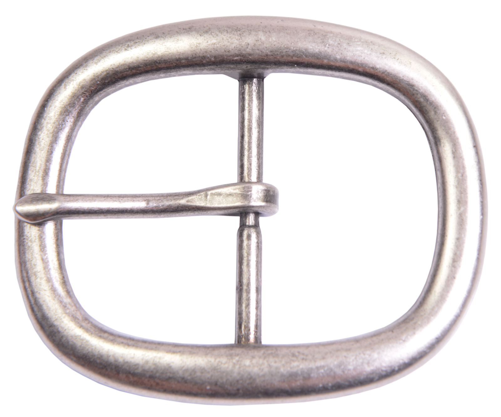 Antique Silver Oval Center Bar Buckle – Fits 1-1/2″ Belts