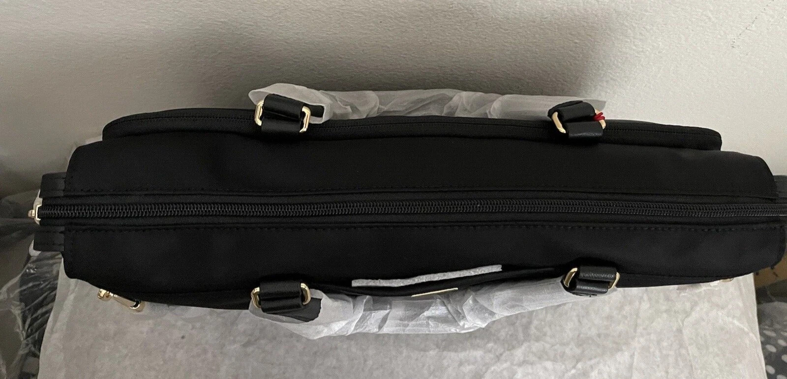 NWT Tumi Voyageur Kendallville Briefcase Bag $495 Black/Gold