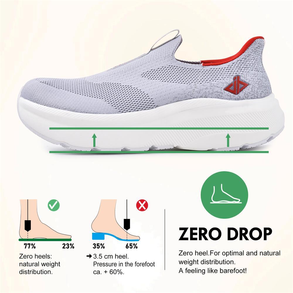 Mens Slip on Free up Hands Shoes Wide Toe Box Arch Support Orthopedic Sneakers