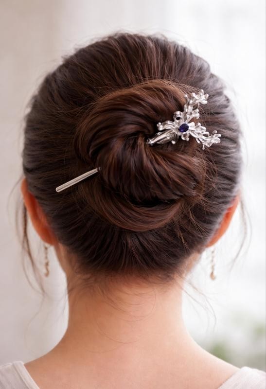 Boho Style Silvery & Violet Fairy Core Butterfly Chinese Hairpin 16 Cm