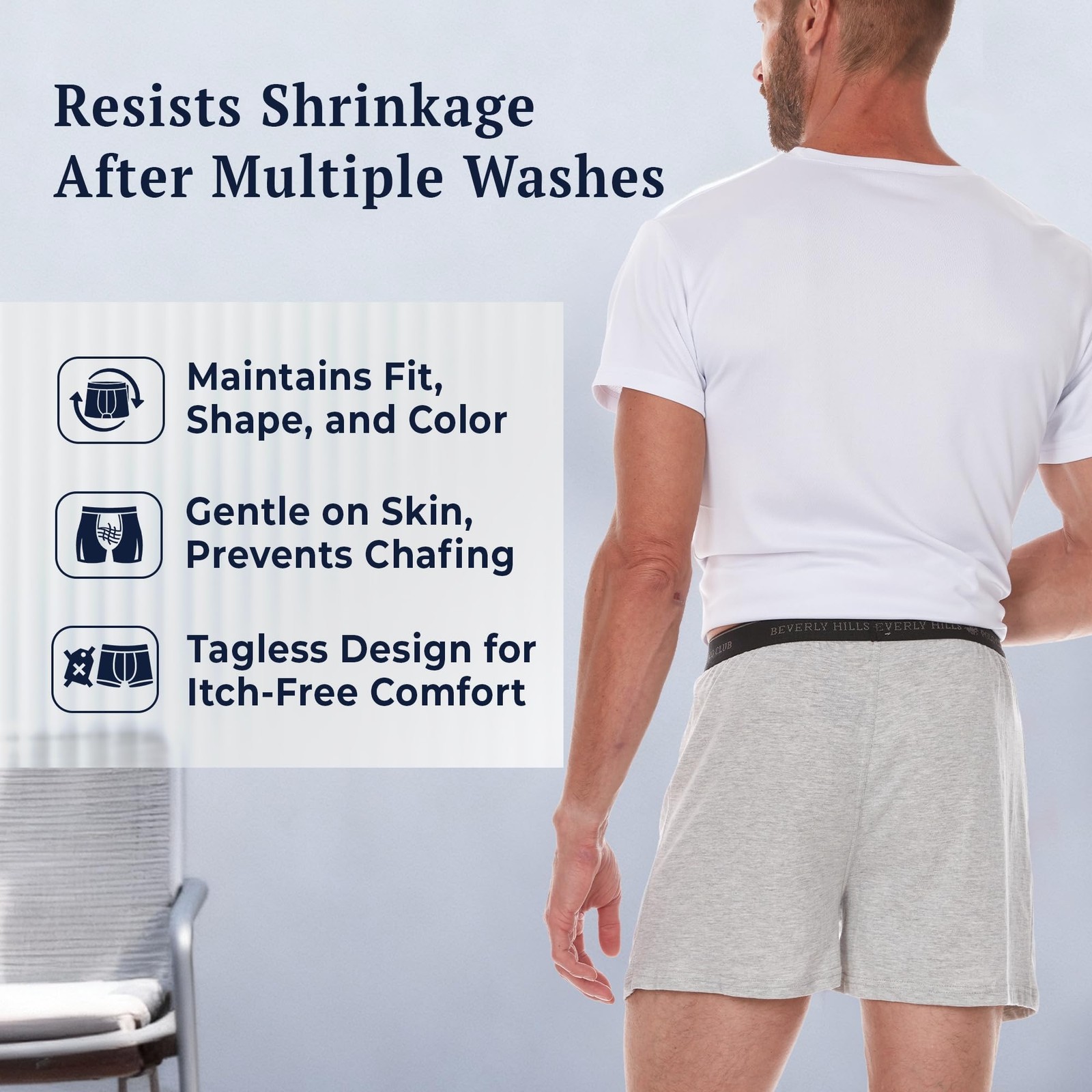Beverly Hills Polo Club Men’s 4 Pack Knit Boxer Shorts