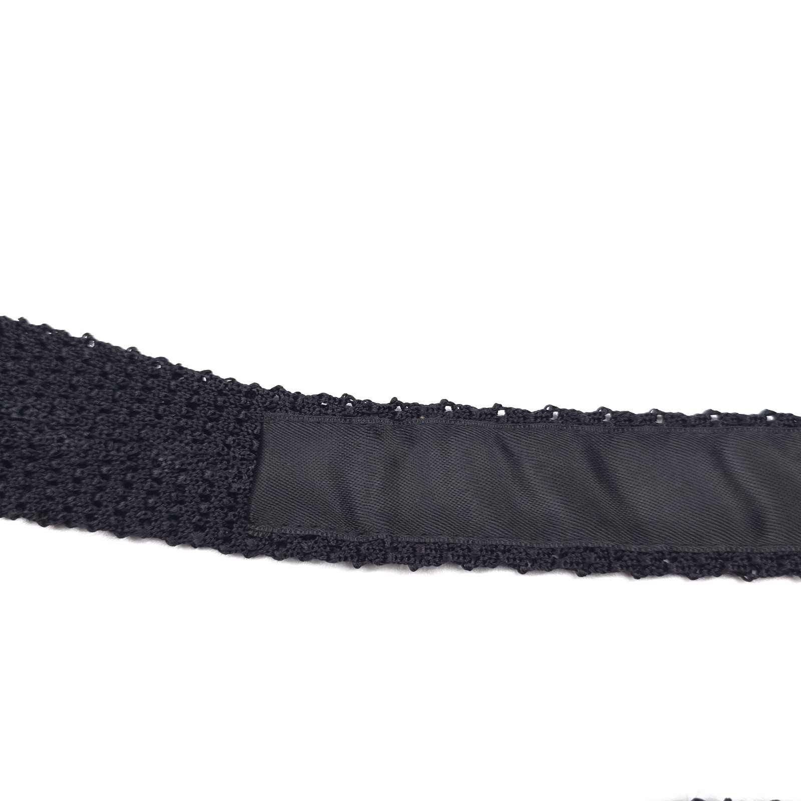 Polo Ralph Lauren Knit Silk Tie Mens One Size Solid Black Handmade in Italy