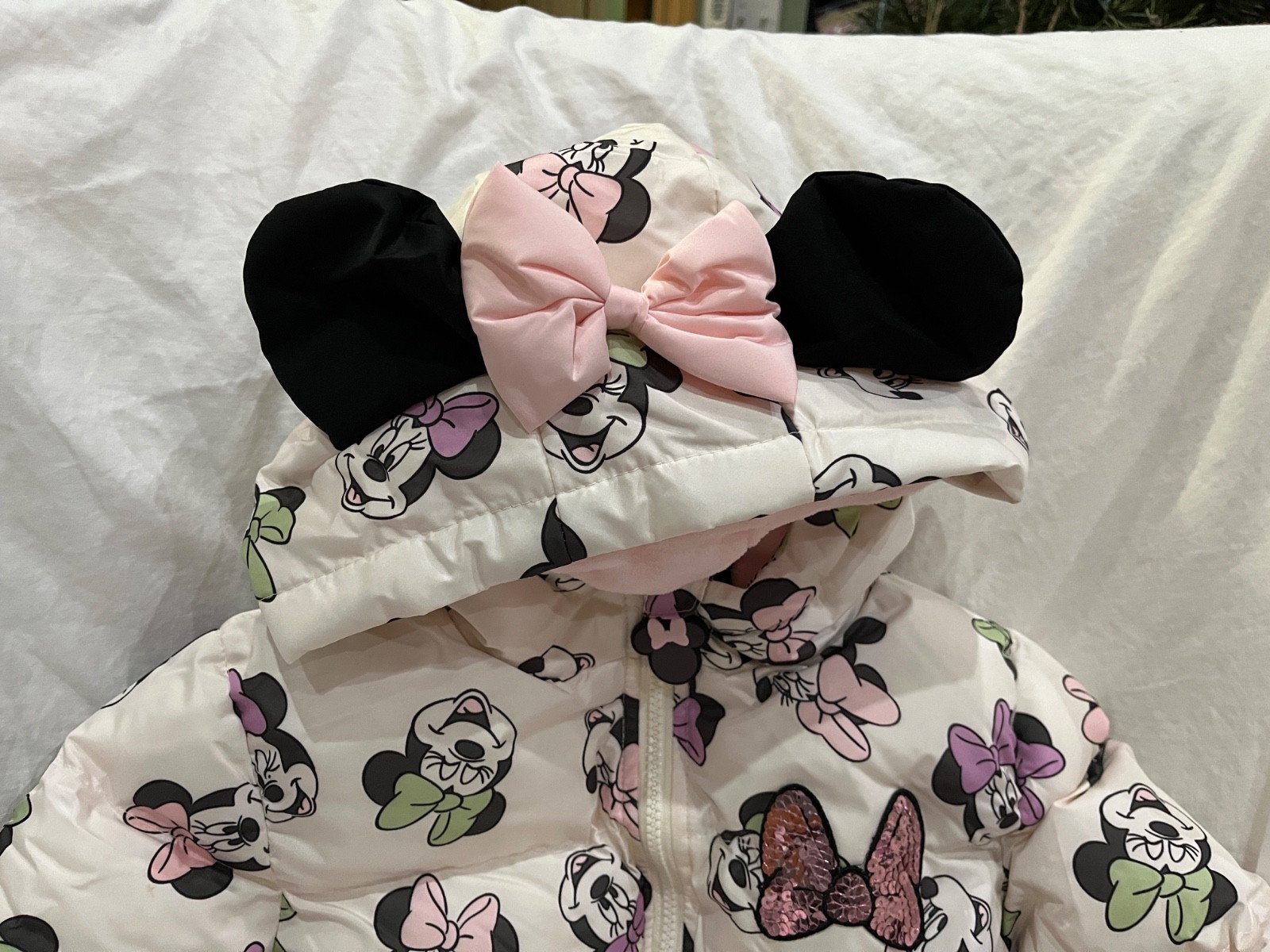 Disney Minnie Mouse Toddler Girls Cozy Sherpa Lined Puffer Jacket many size