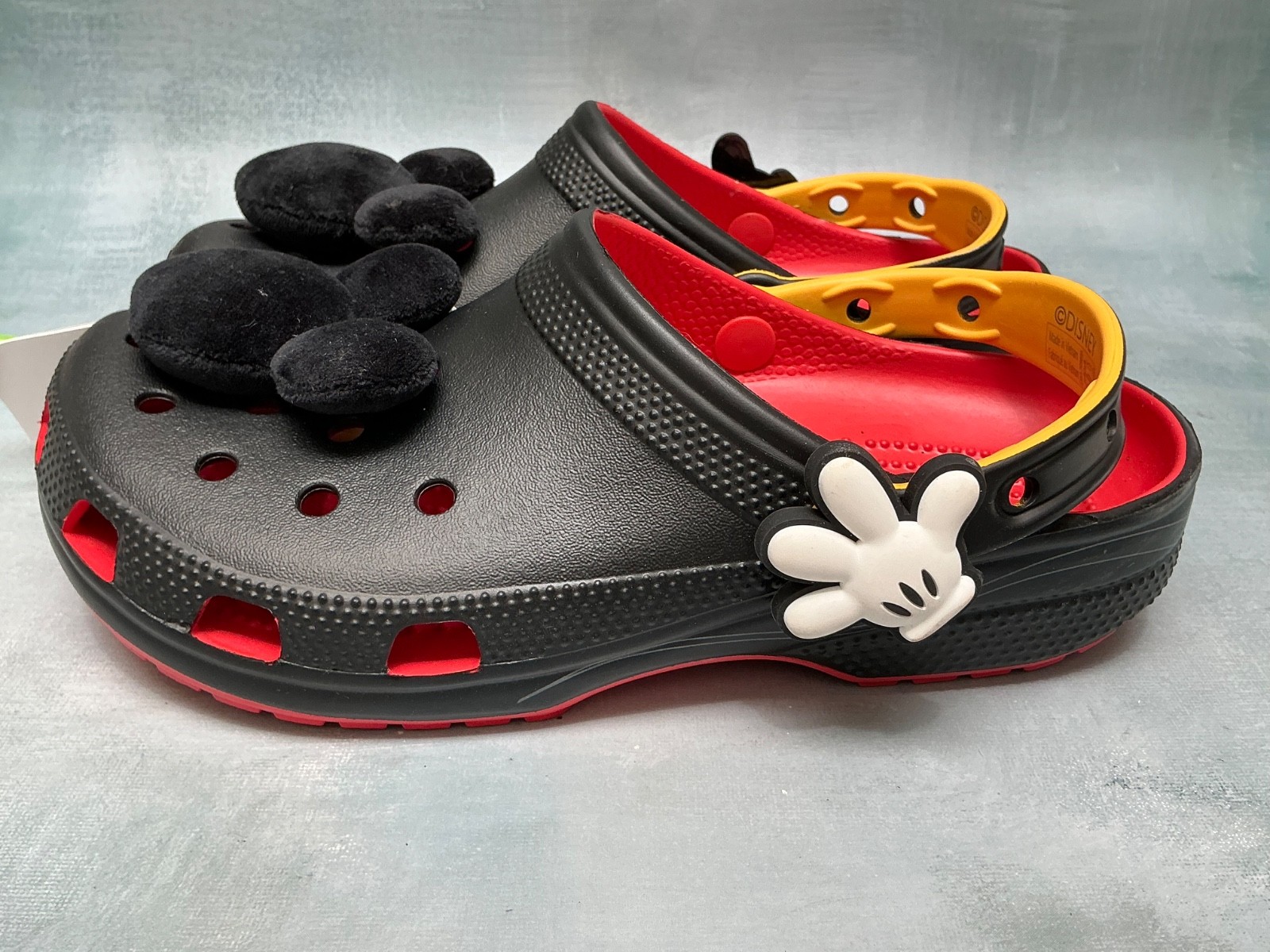 Crocs Disney Mickey Mouse I AM Plush Head Classic Clogs W/8 M/6 NWT