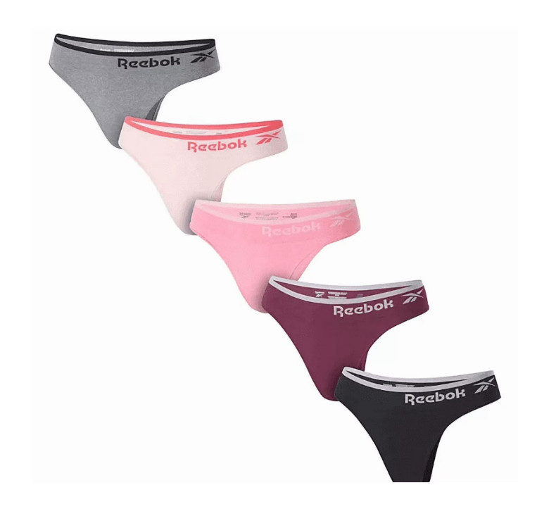 Reebok 5 Pack Seamless Thong Performance Underwear Women’s S (4-6)