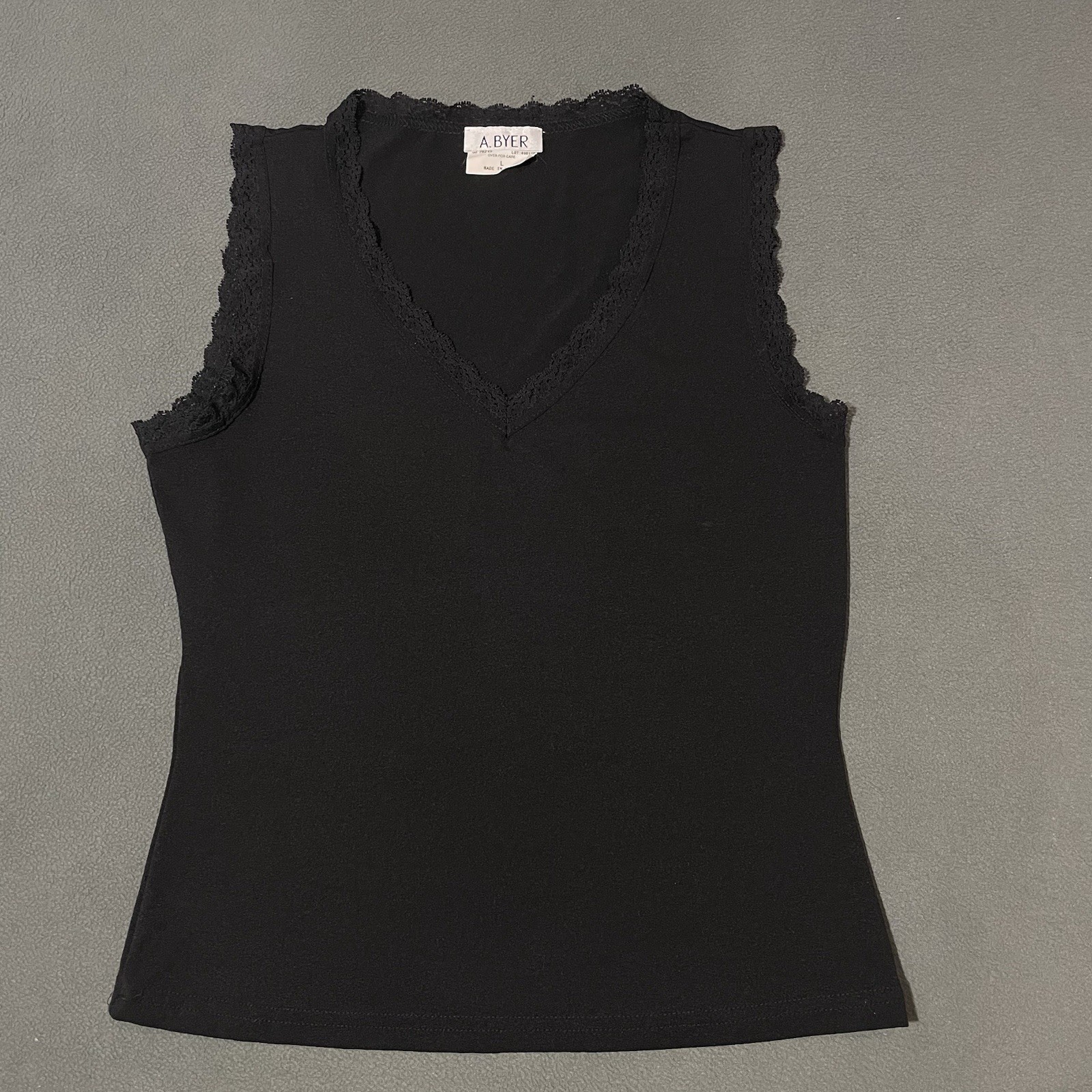 Y2K A. Buyer Women’s Size L Babydoll Black Stretch Top Whimsigoth Fairy Coquette
