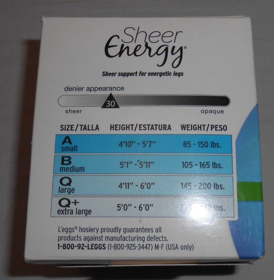 Leggs Sheer Energy 2 Pair (1 Box) Q Sheer Panty Suntan Medium Support Leg NEW