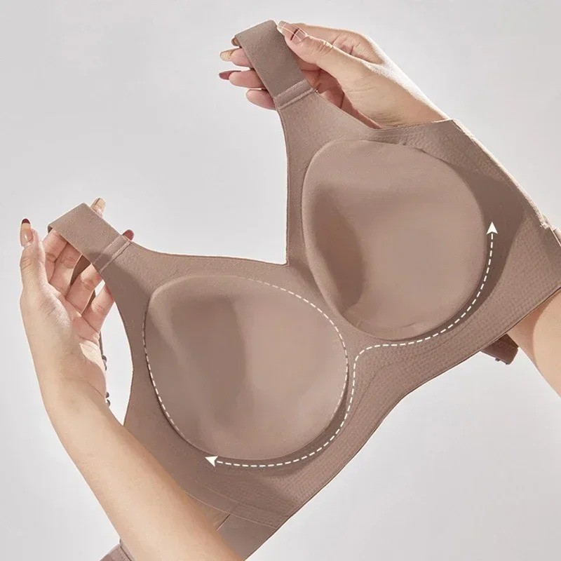 Anti-Sagging Nylon Full Cup Design Seamless Side Support Bra Soft Bralette No