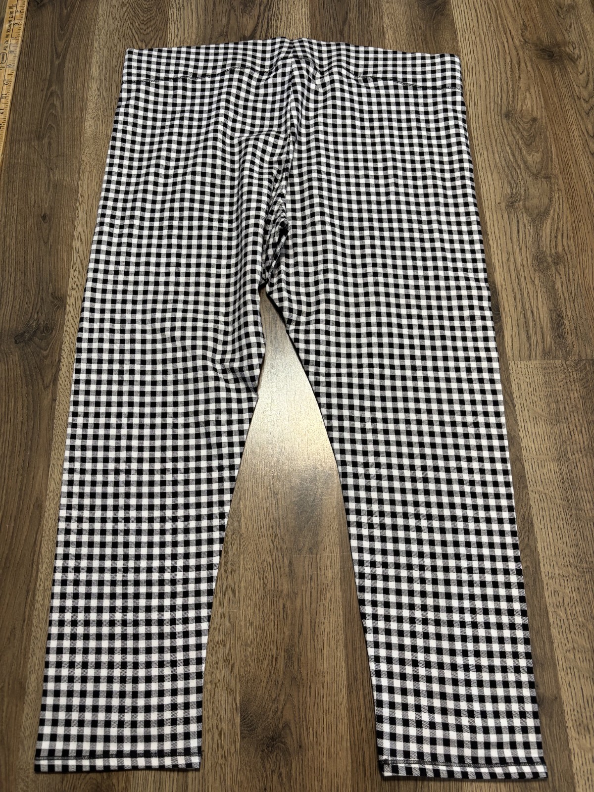 MIXIT Pants, Women’s Size XL, Black White, Checkered, Leggings, Pull On