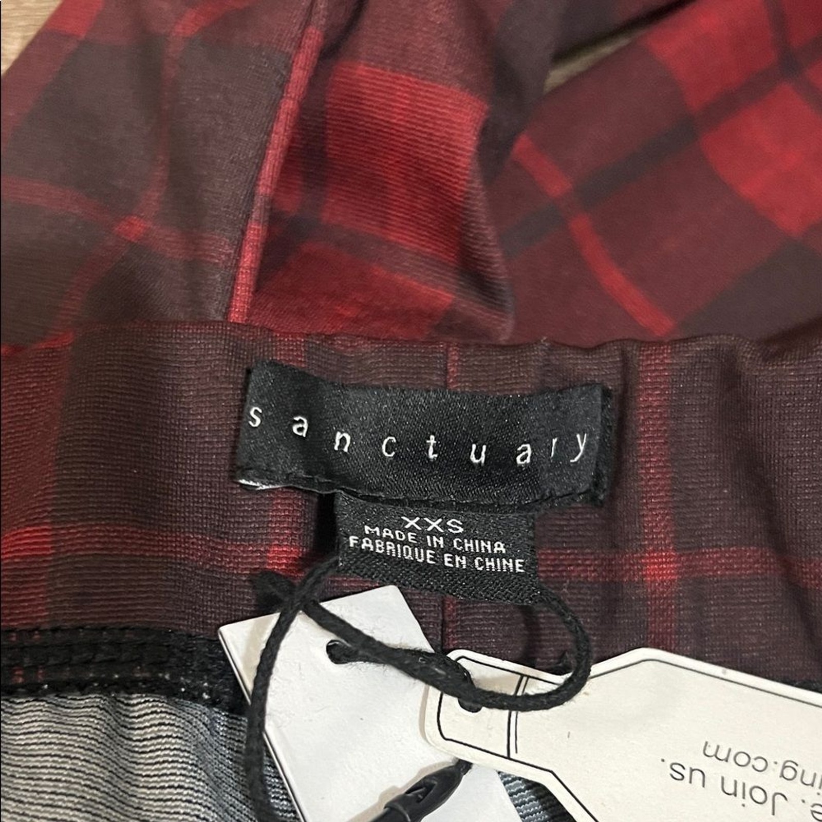 Sanctuary Red and Black Checkered Skinny Pants Size:XXS Retail: $89