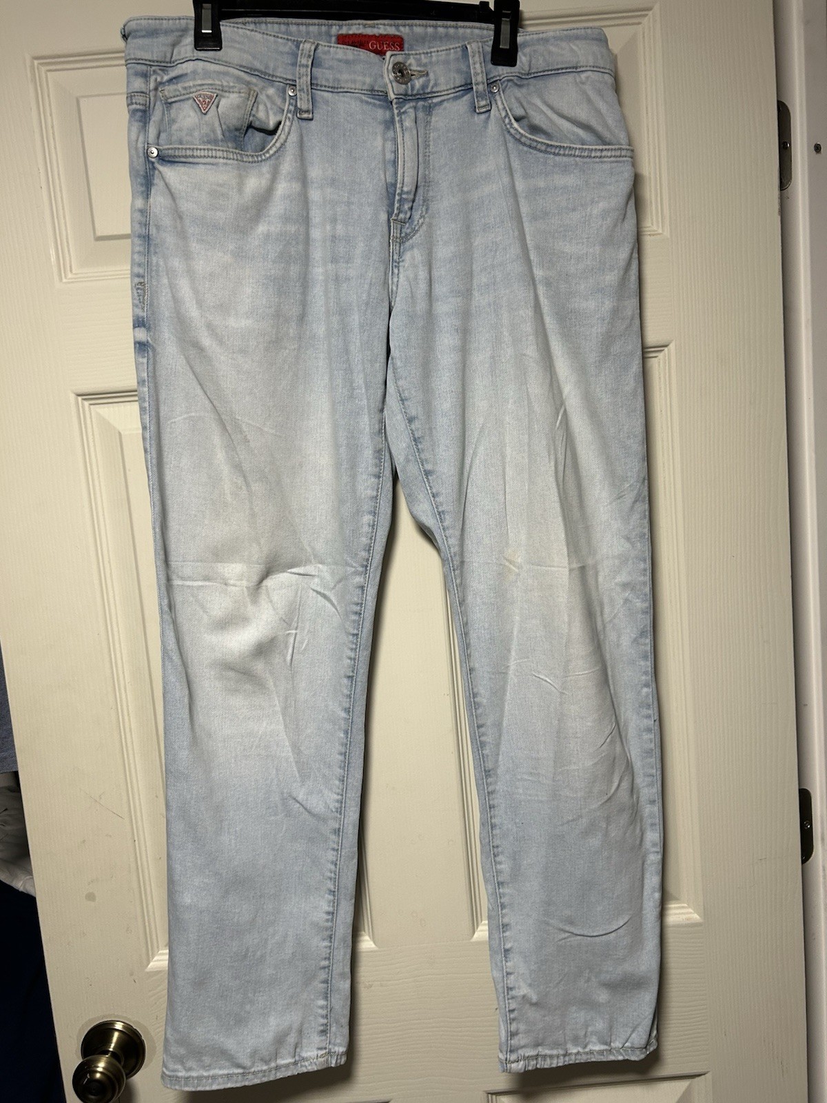 Guess Men’s Light Wash Jeans Lincoln Slim Straight 30×32 W30 L32