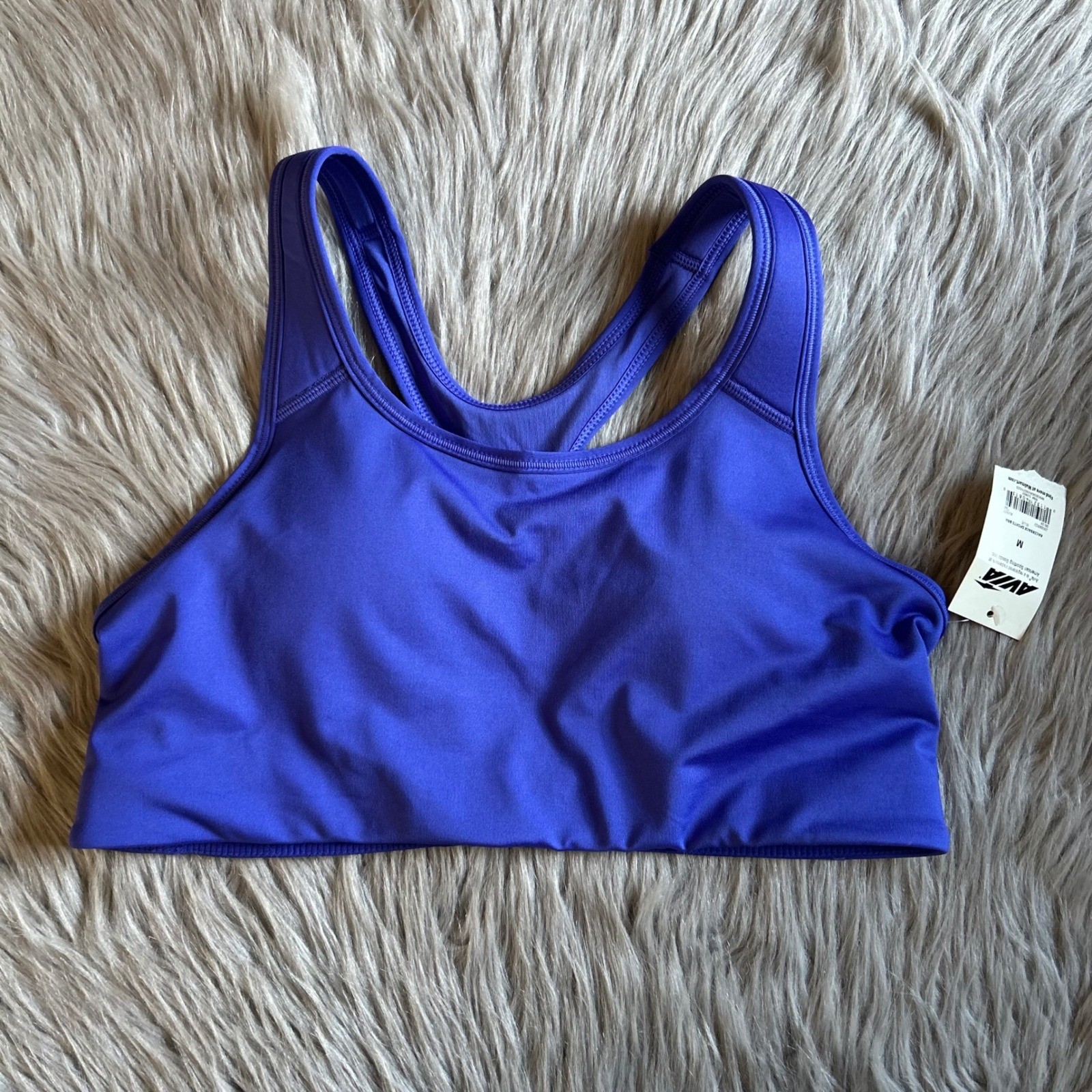 Avia Wirefree Sports Bra Women’s Size Medium Blue Racerback Medium Support
