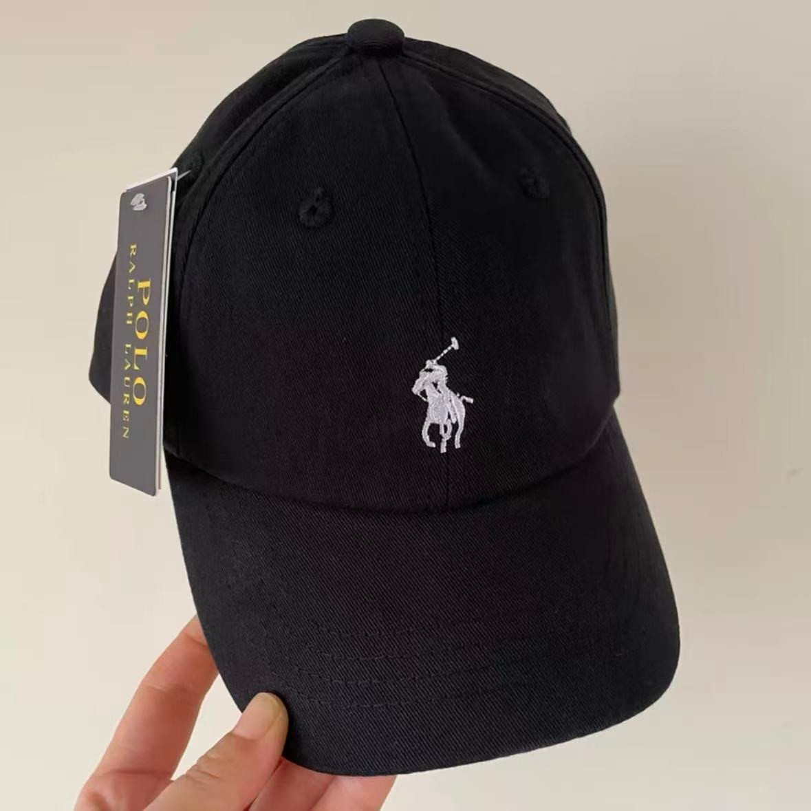 Ralph Lauren black baseball cap with the classic pony logo