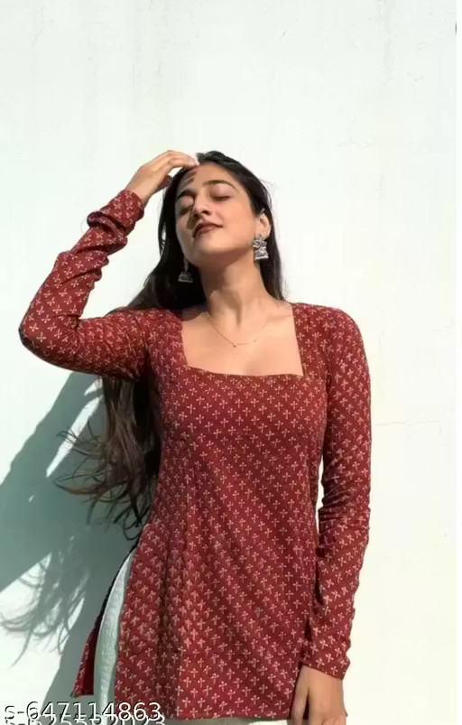 Daily wear kurti/casual/Women’s Latest Floral Printed short Kurti new collection