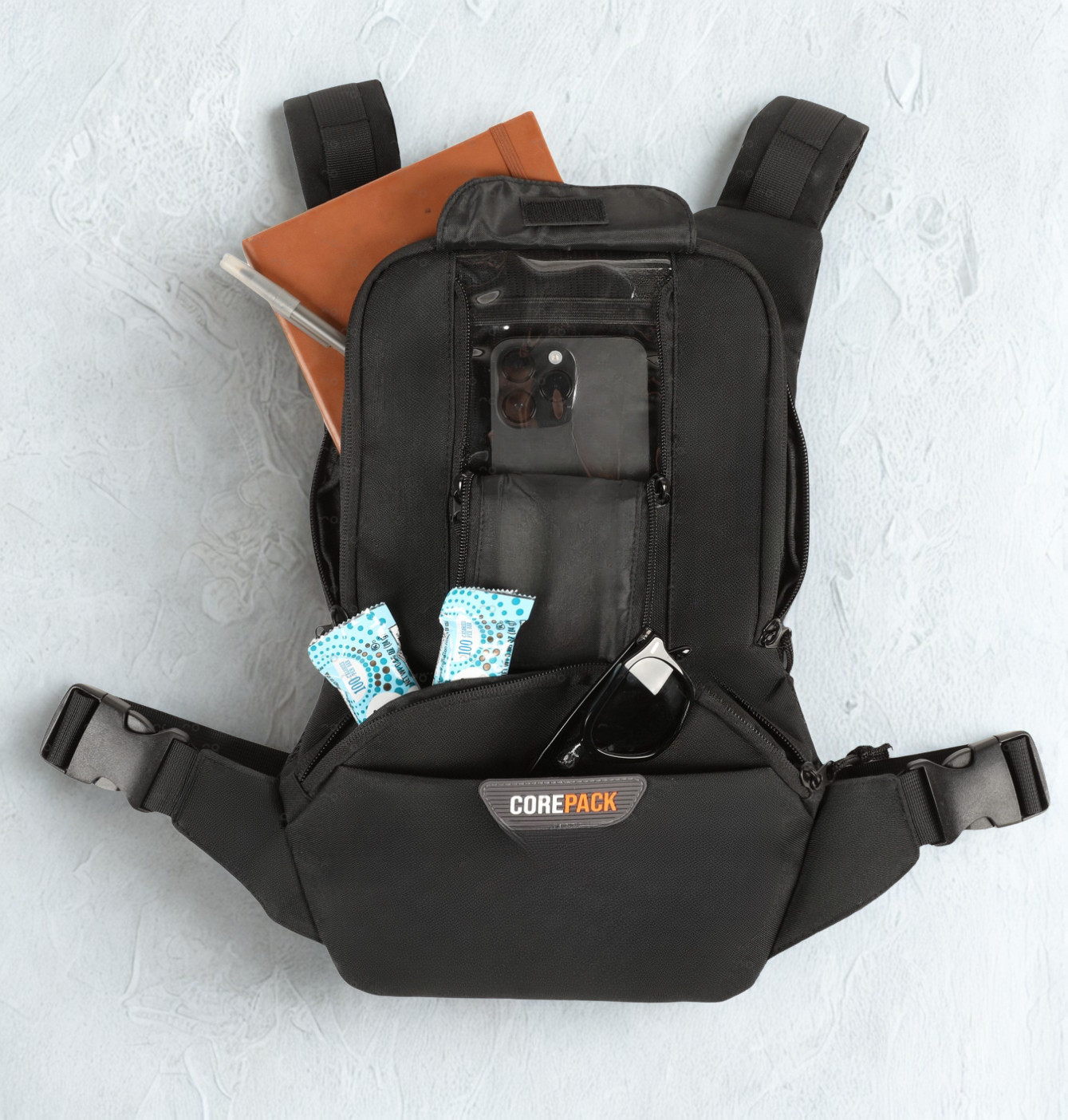 Chest Pack Black Outdoors Adventure Gear