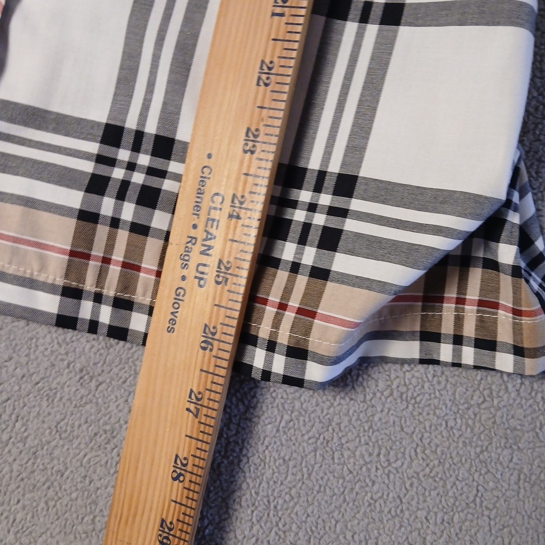 Foxcroft NYC Womens Size 8 Wrinkle Free Plaid Button Front Shirt Beige White…