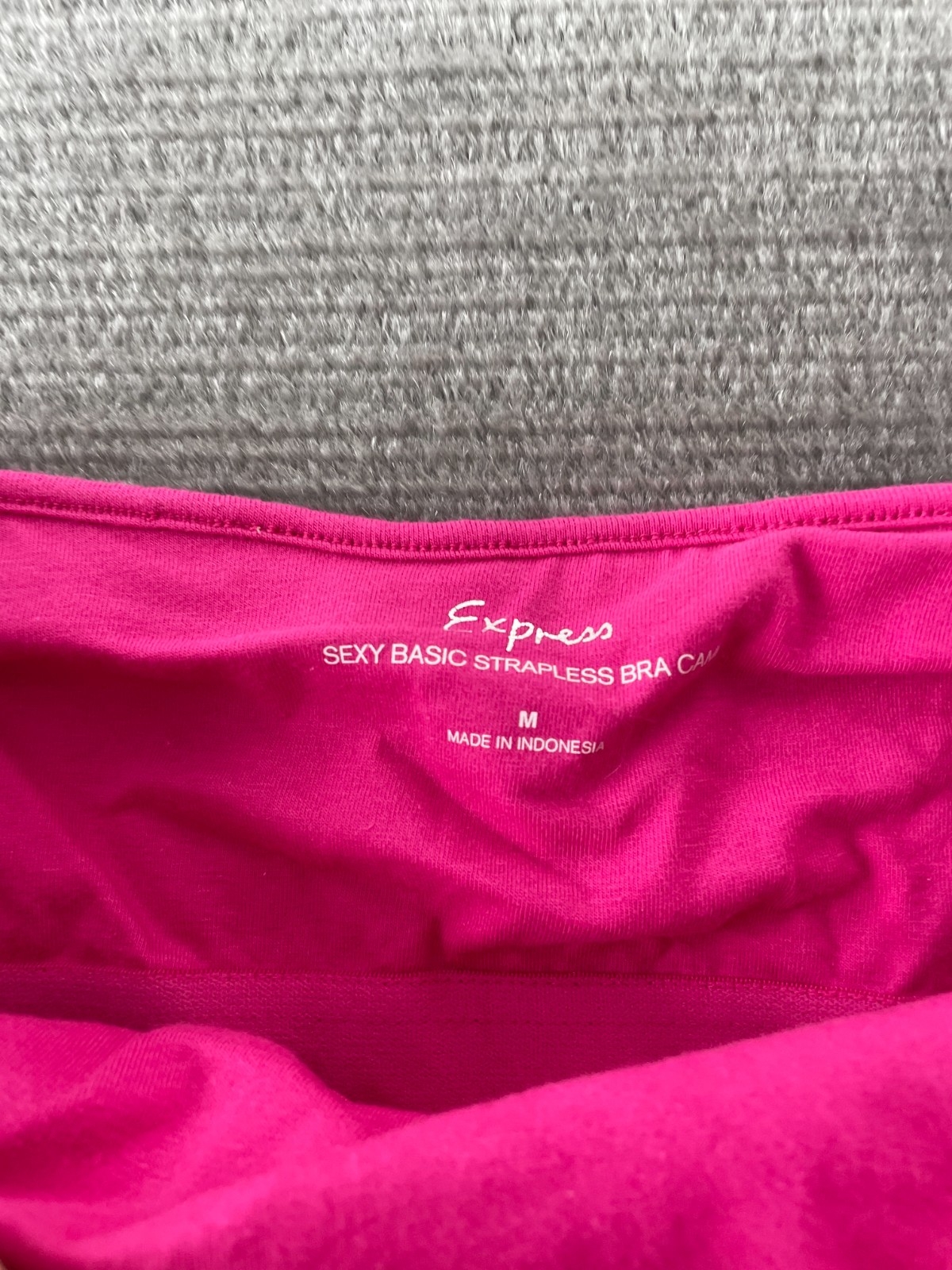 Y2K Express Top Women M Hot Pink Strapless Bra Cami Bling Indie Sleaze 2010s