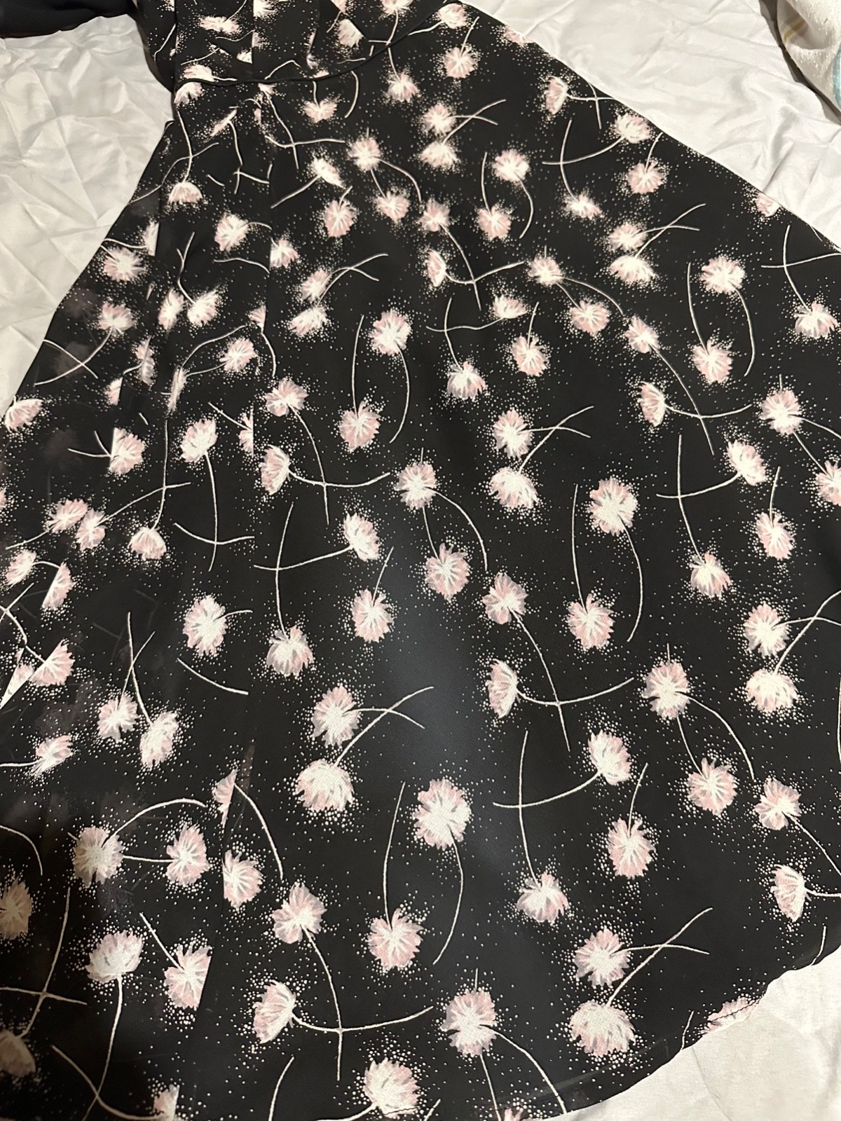 Monsoon Dress Women’s Size UK14 BNWT Black w/ Lilac/rose flower & pollen design