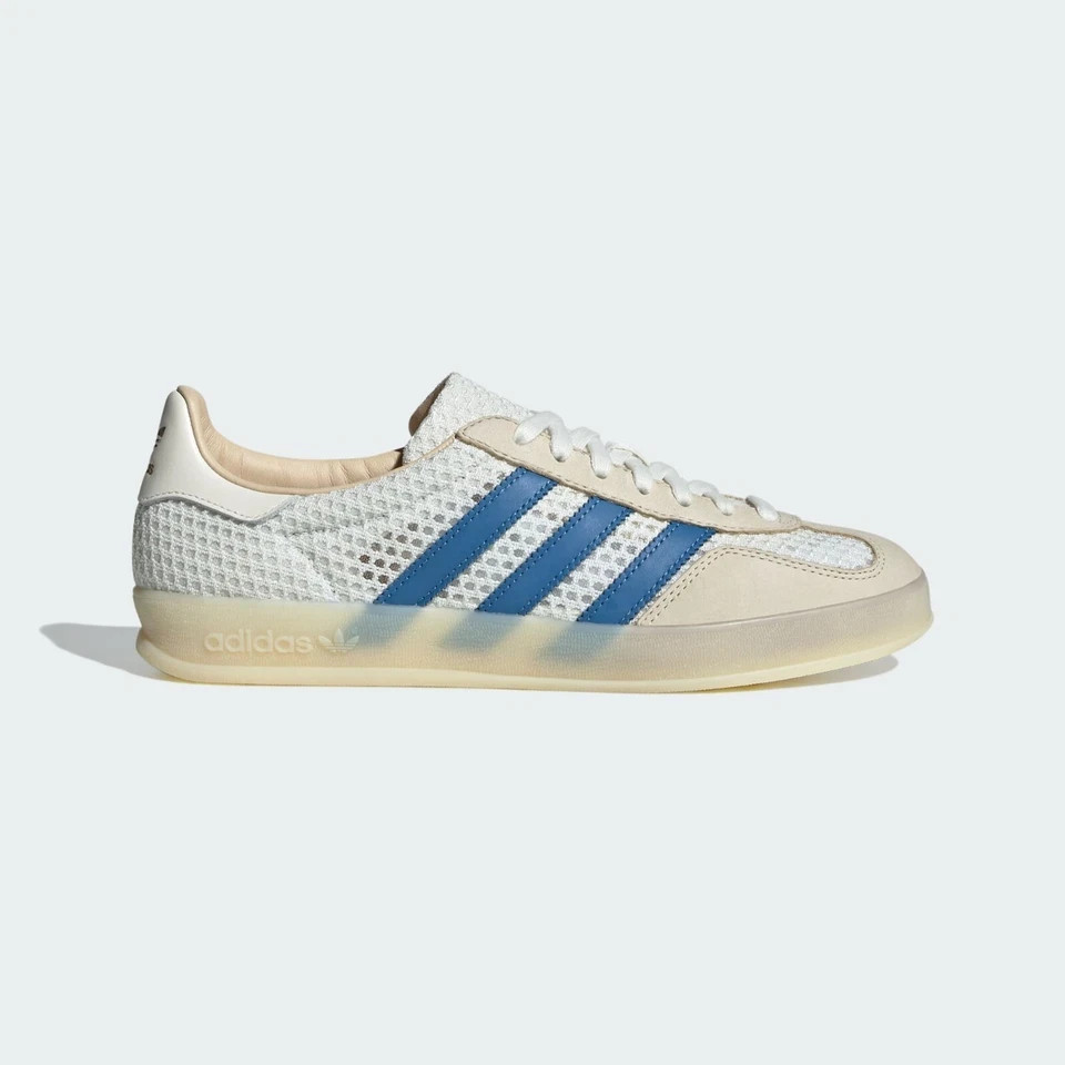 adidas Originals Gazelle Indoor Shoes Off White Focus Blue Sneakers Mens JH5419