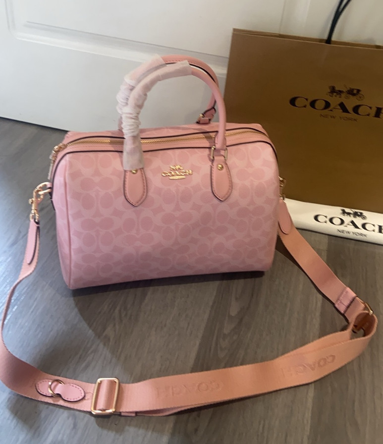 Coach Rowan Large Satchel Bag In Signature Canvas CAO77 /powder pink