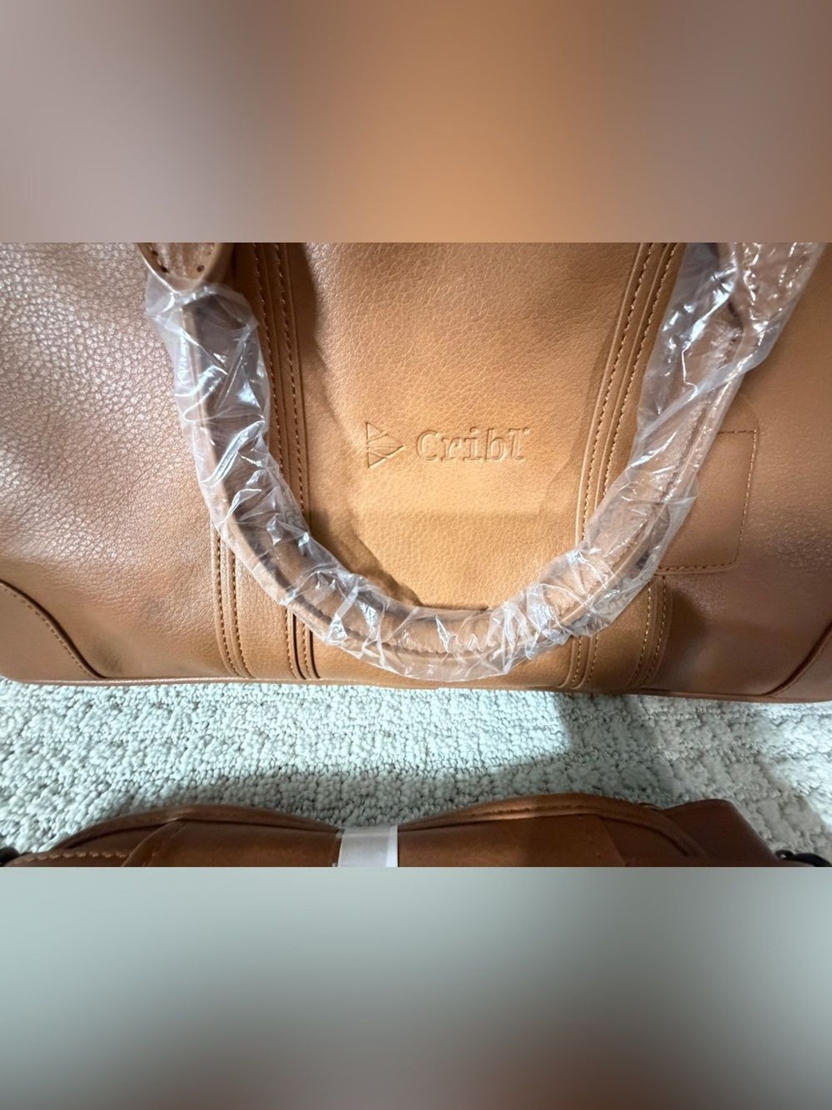 KAPSTON tan synthetic leather Cribl weekender duffel bag